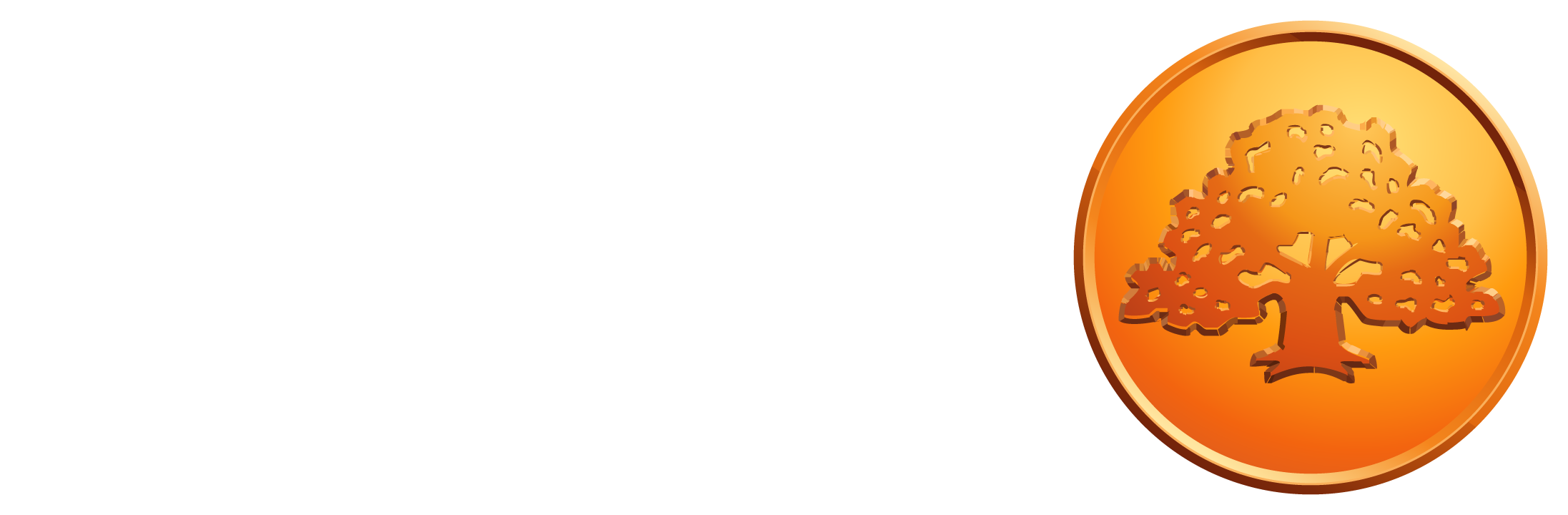 En guldmedaljett med en trädmotiv i relief.