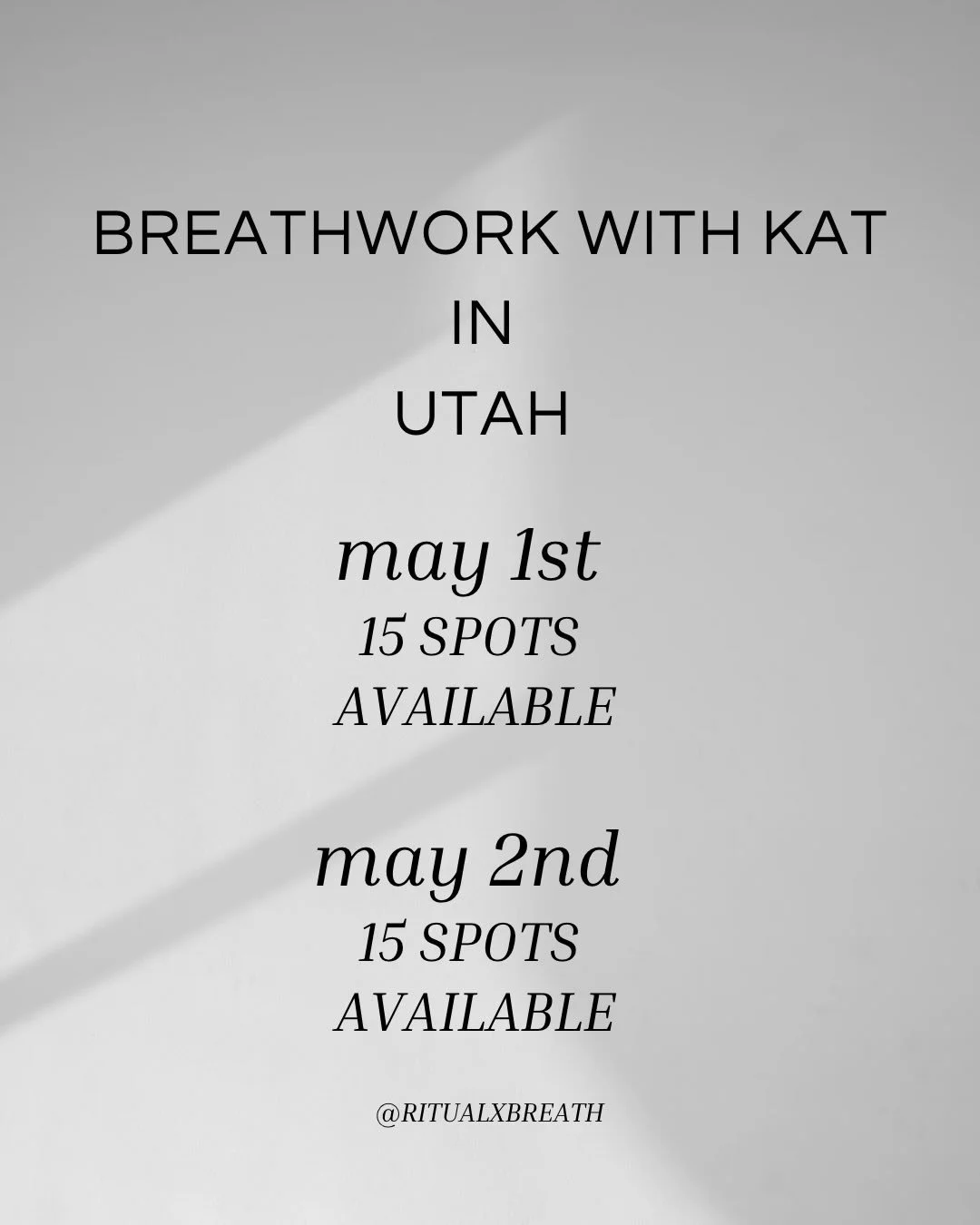 Utah 💕✨ I&rsquo;m so excited to be heading back to share these transformative breathing sessions with you! 

I'll be there on May 1st and 2nd, and I'd love for you to join me. 

This powerful technique can help release blocked energy, clear mental f