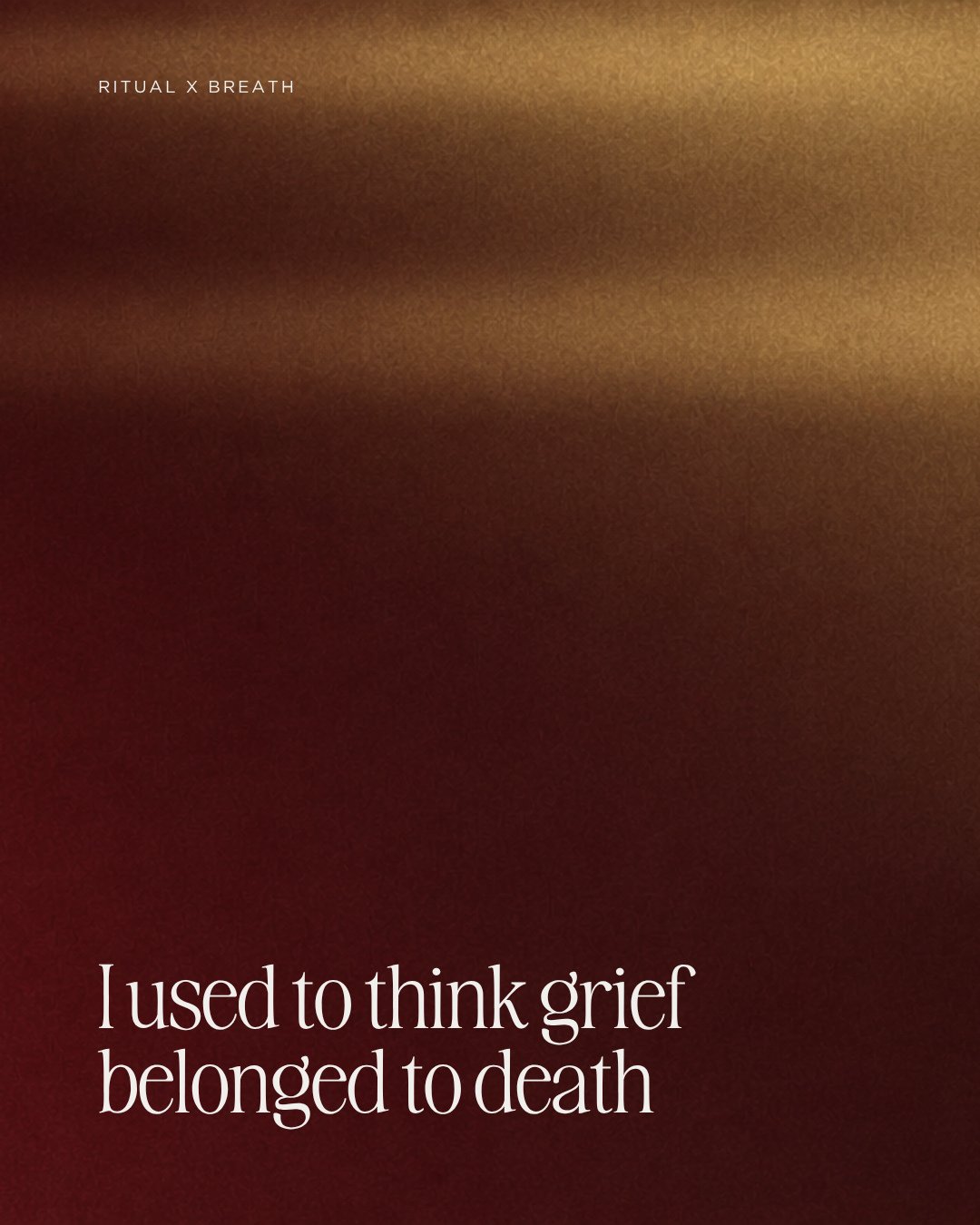 I used to think grief belonged to death.⁠
⁠
Some of the deepest grief I've felt has come from things I chose. Ending my marriage. Leaving relationships. Walking away from work that had been part of my identity for years. Saying goodbye to versions of