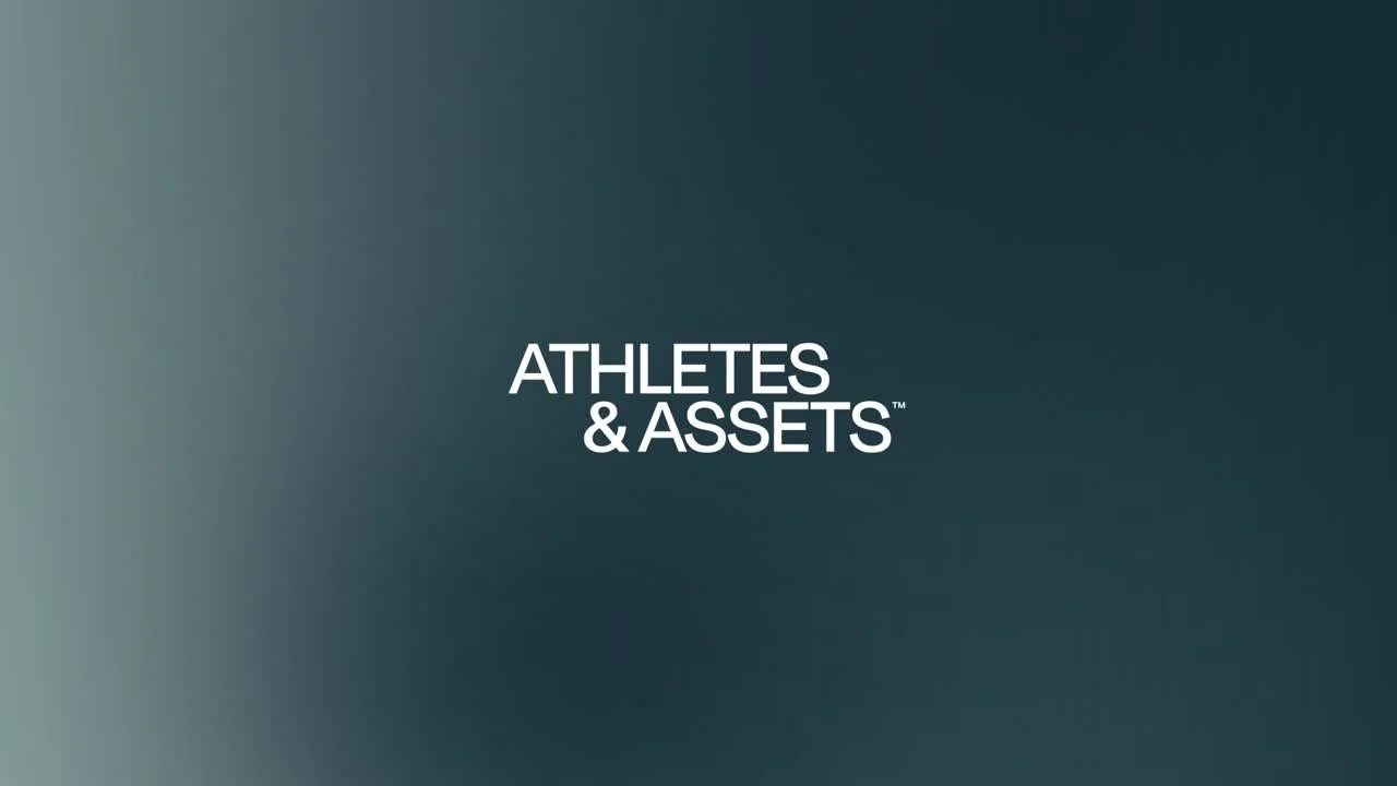 Stylized letter 'A' on a gradient dark background.
