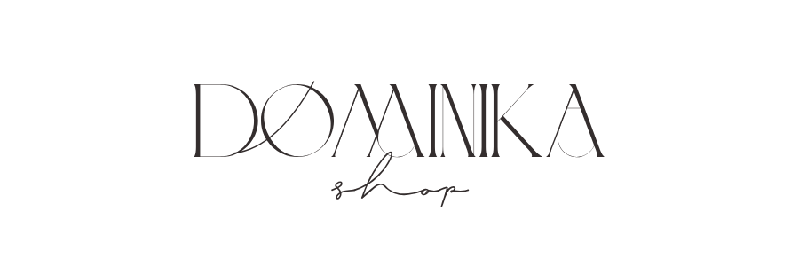 Logo for Dominka Shop with stylized black text on a white background.