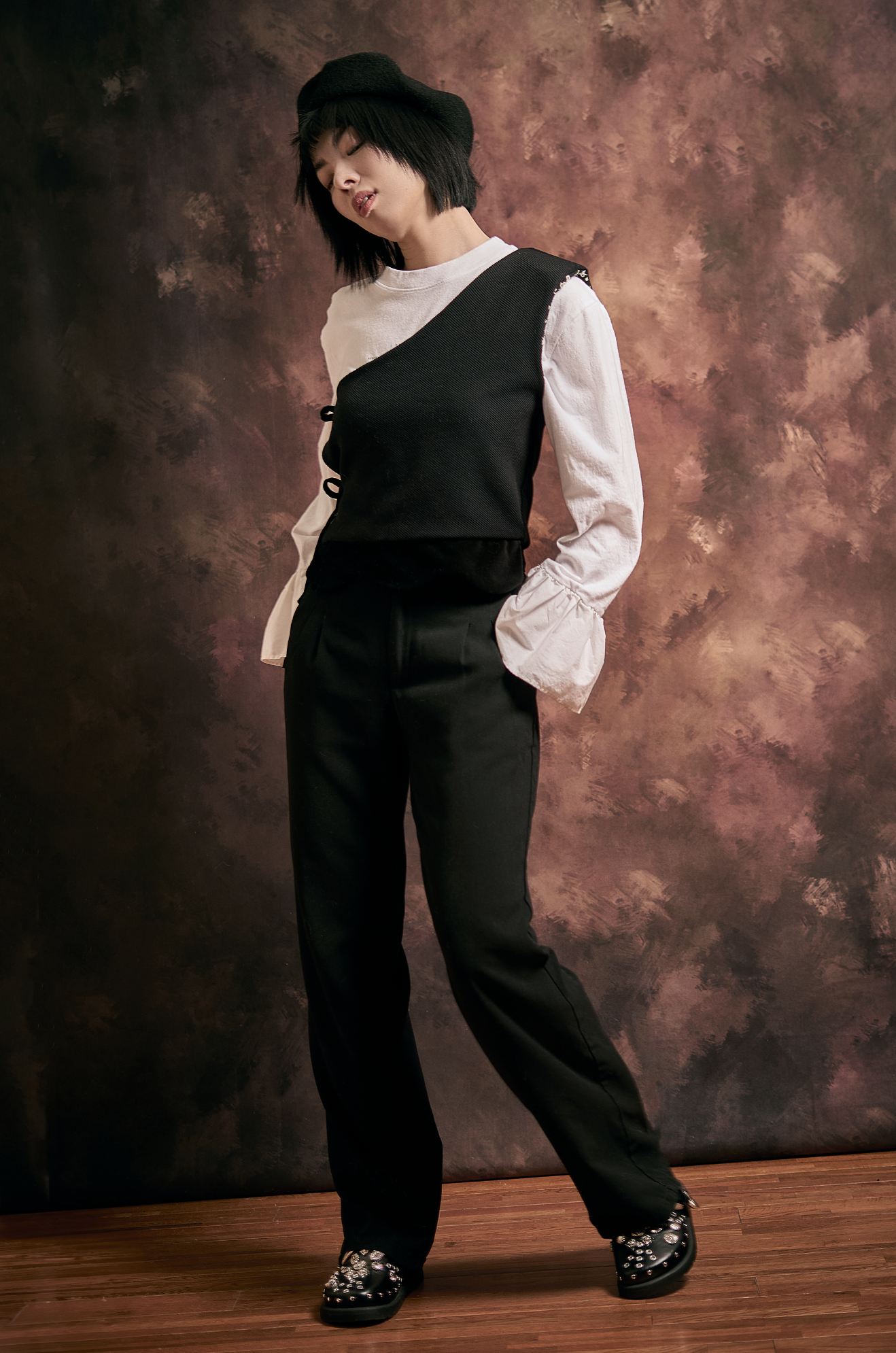Dual-Face - Reversible False Vest (Black-Full)