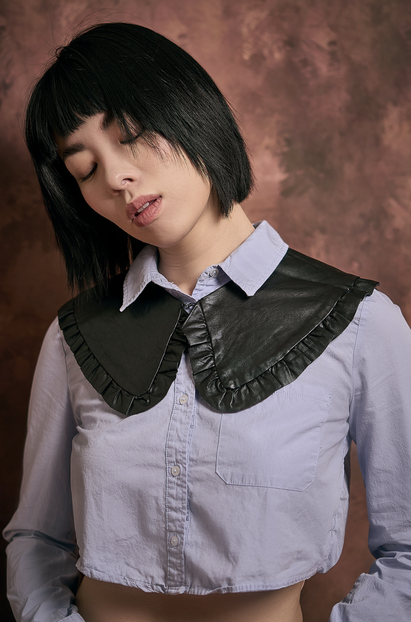Faux False Leather Collar
