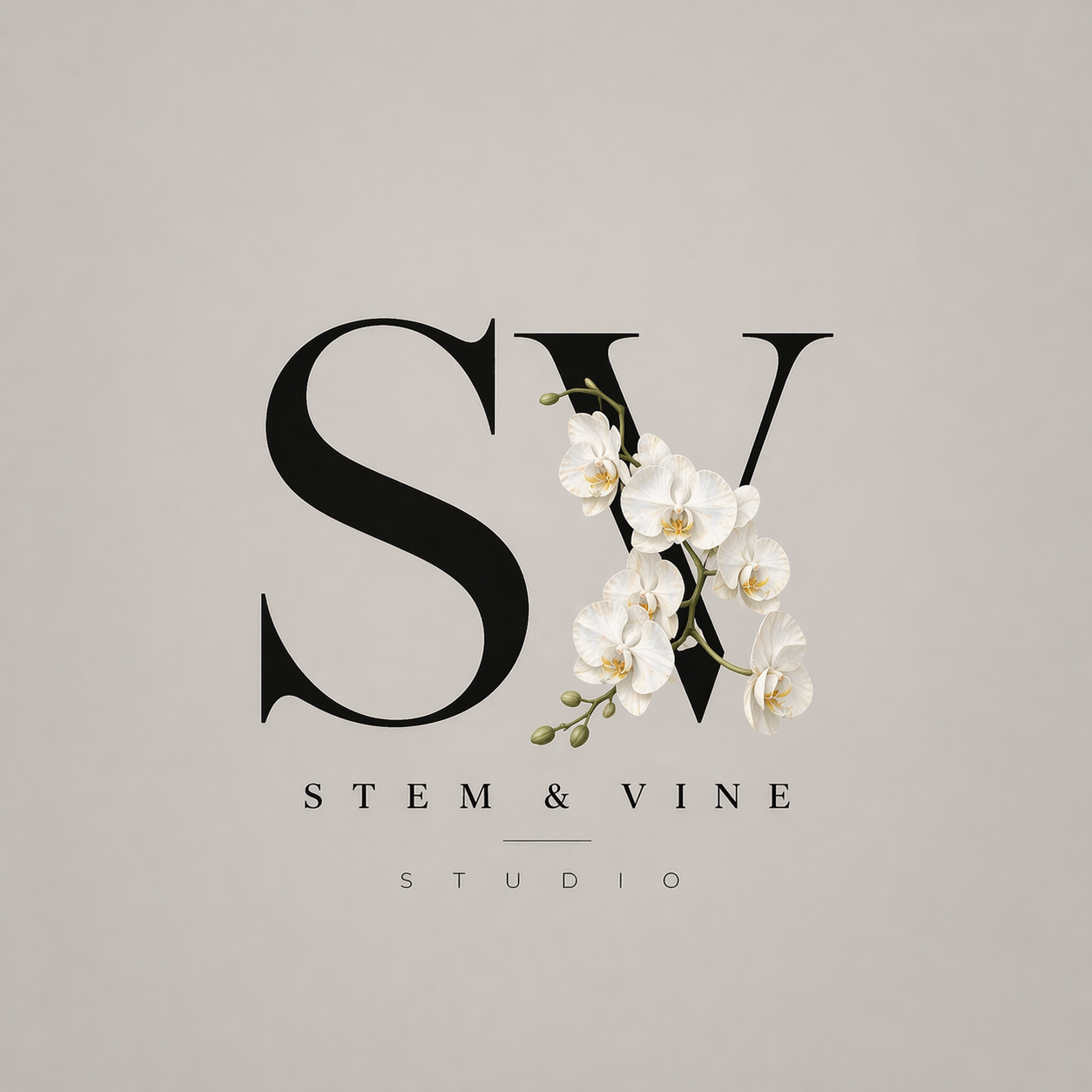 Stem & Vine Studio logo for luxury floral design and wedding florals in Moorestown NJ.