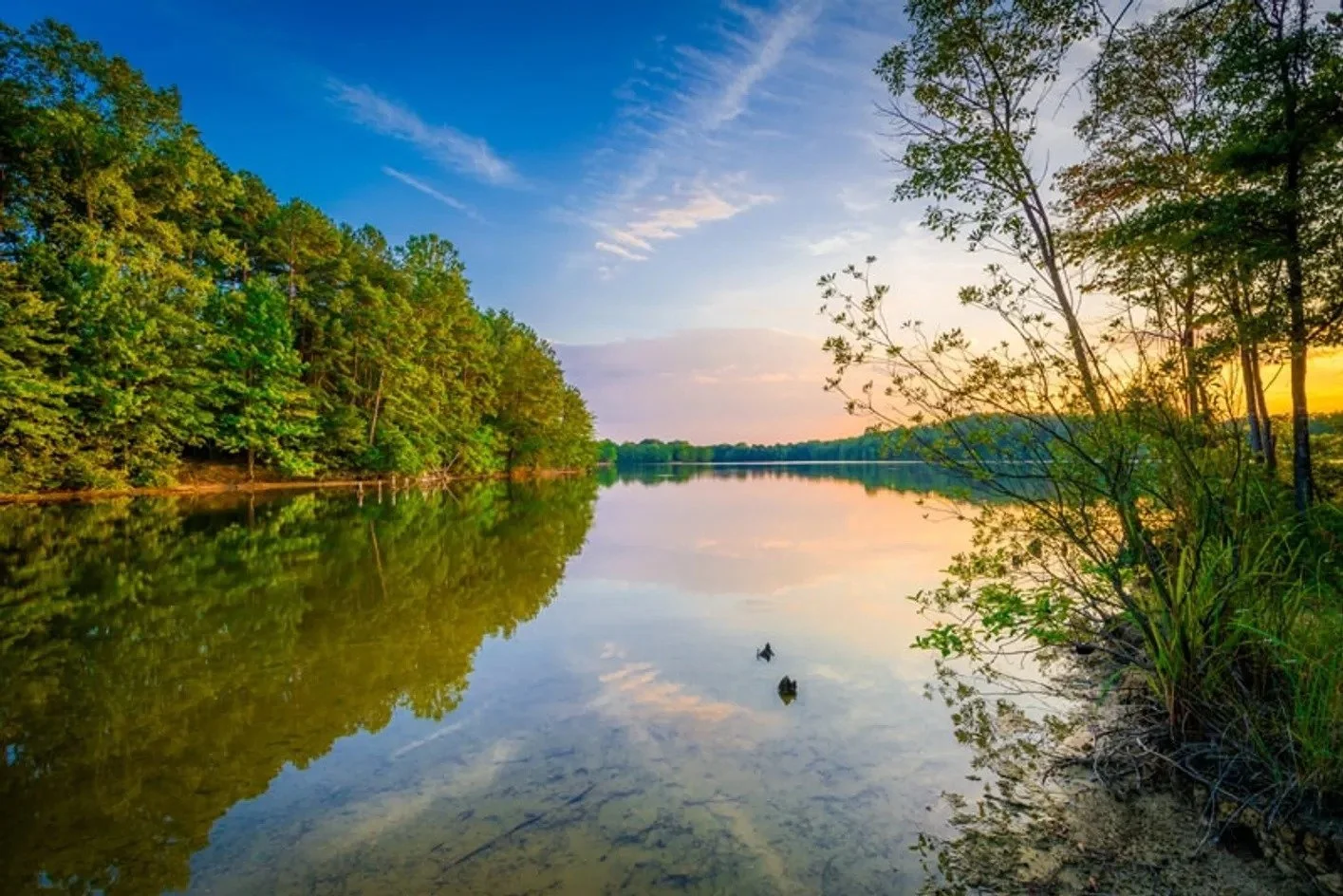 the-courtyards-at-lake-davidson-pond-and-lake-view-at-sunset-with-trees-active-adult-community-davidson-nc.jpg
