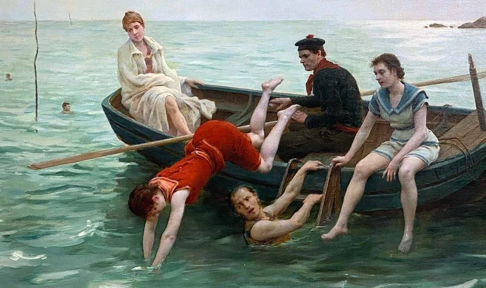 Jules Scalbert, Swimmers in a Boat.jpg