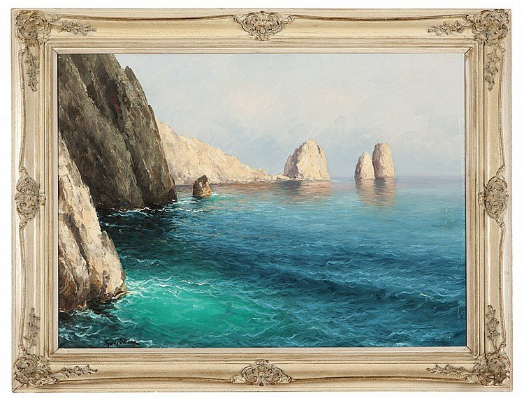 Guido Odierna (Italian, 1913-1991) / Capri / Oil on Canvas, signed (l.l.) "Guido Odierna" / 23" x 31" / SOLD
