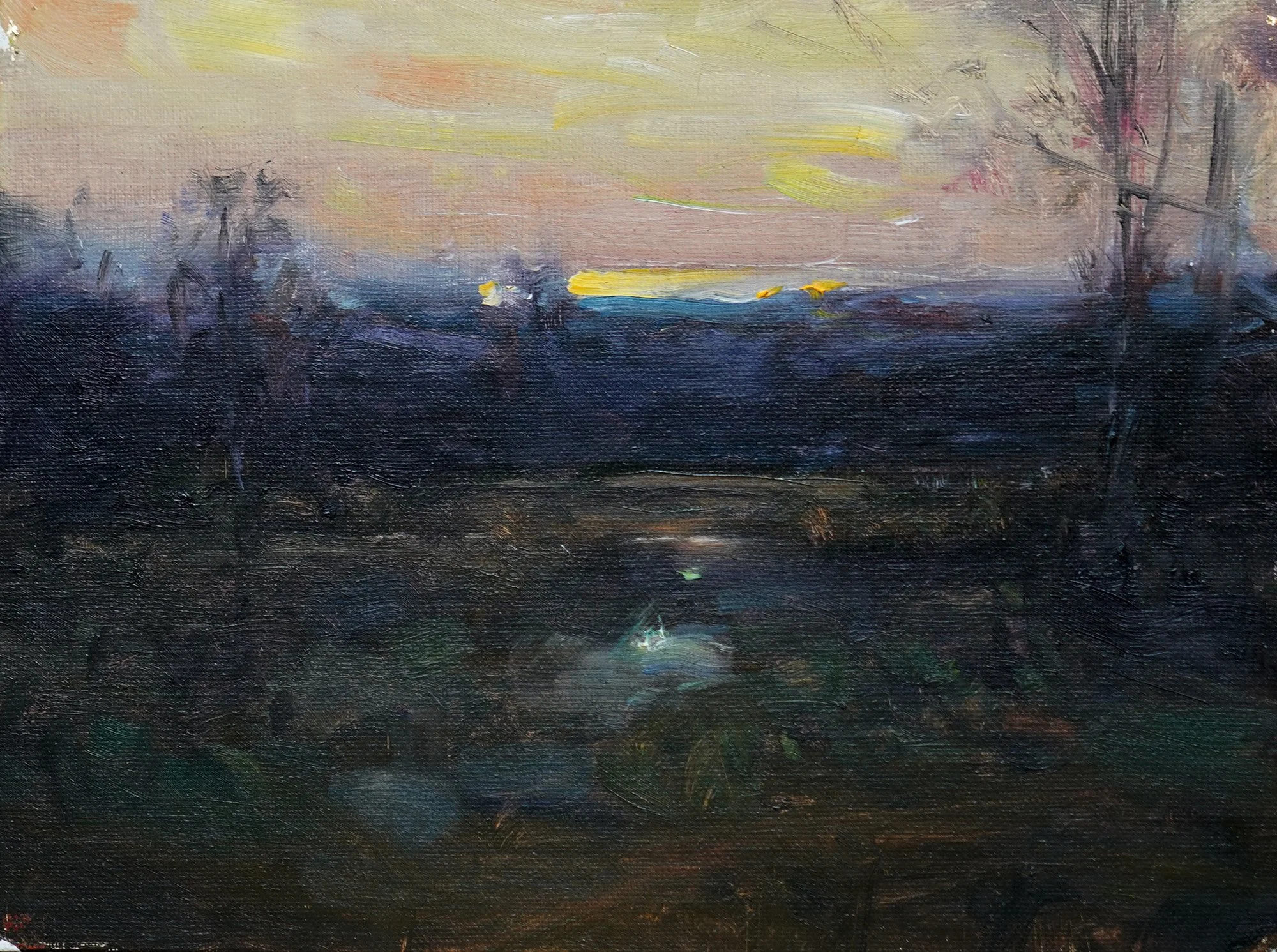 John MacDonald (American, b. 1957) / Beyond Our Concerns / Oil on Panel / 6" x 8" / Price Available Upon Request