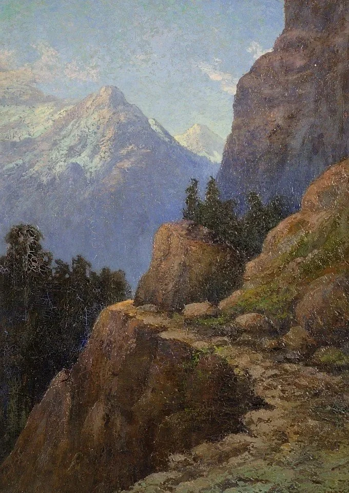 Julian Edward Itter (Canadian-American, 1876-1944) / Chelan Mountain Regian Landscape / Oil on canvas / 40" x 30" / SOLD