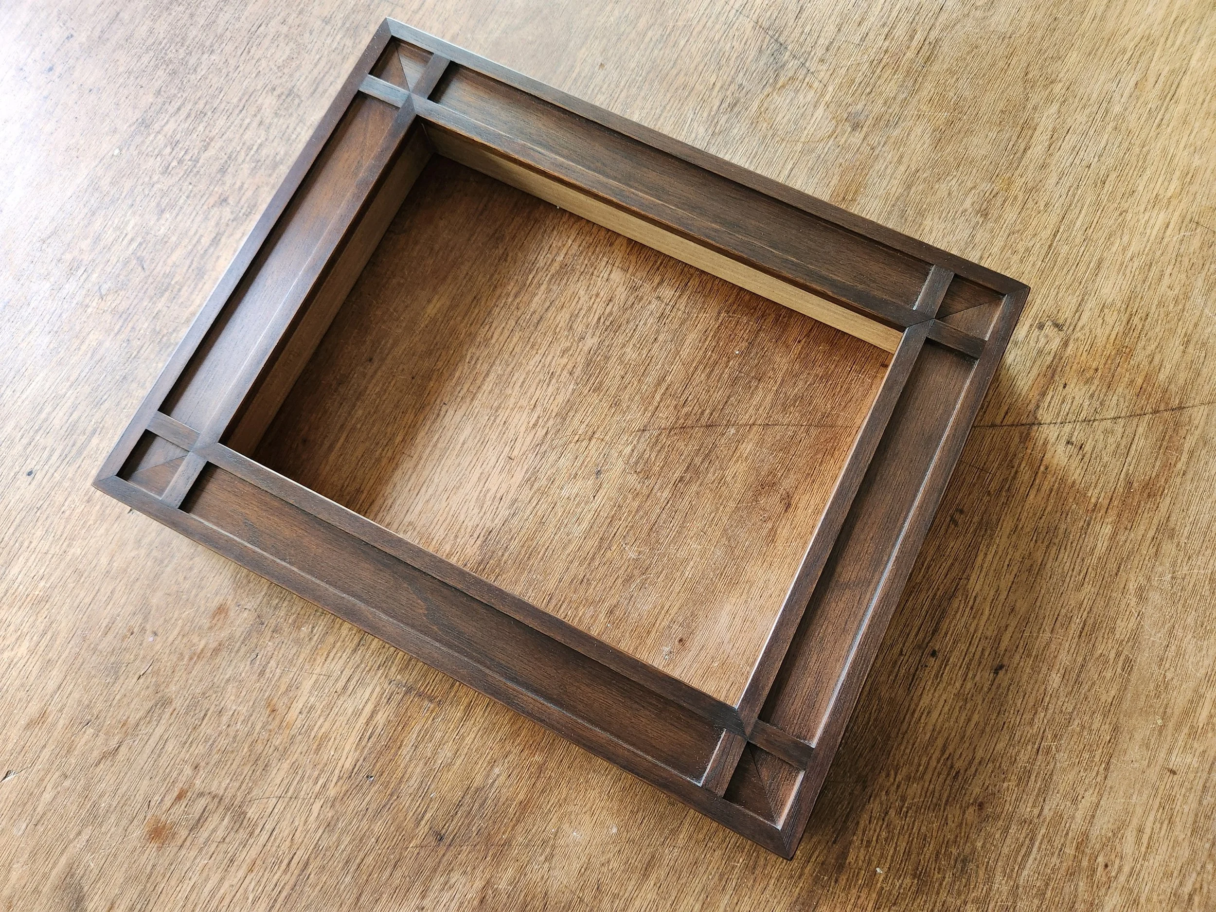 112134 Walnut Arts & Crafts Frame with Med Eb Finish, Angle.jpg