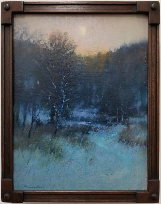 John MacDonald (American, b. 1957) / Late Moonrise / Oil on Panel / 12" x 9" / Price Available Upon Request