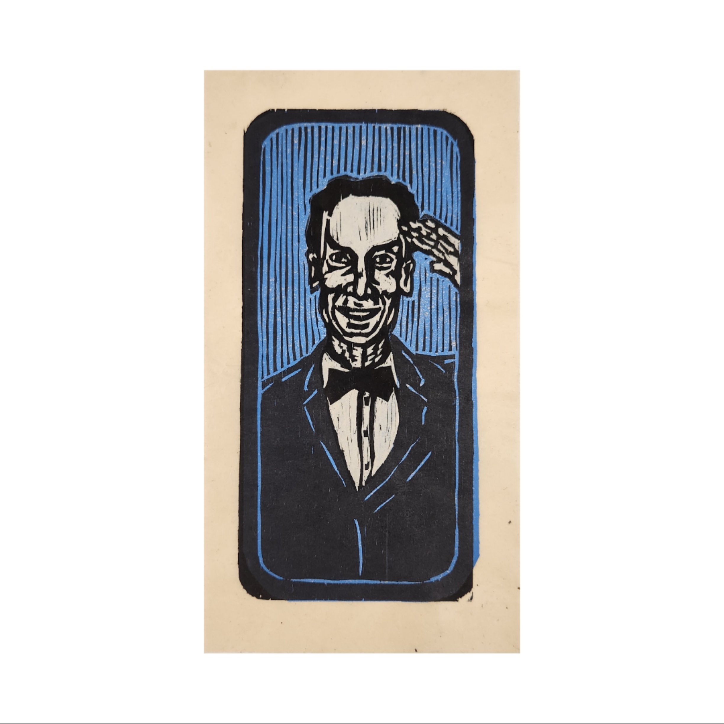 Bradley Calvert Taylor / Bill Nye the Science Guy / Woodcut on Kitikata Paper / $350 unframed
