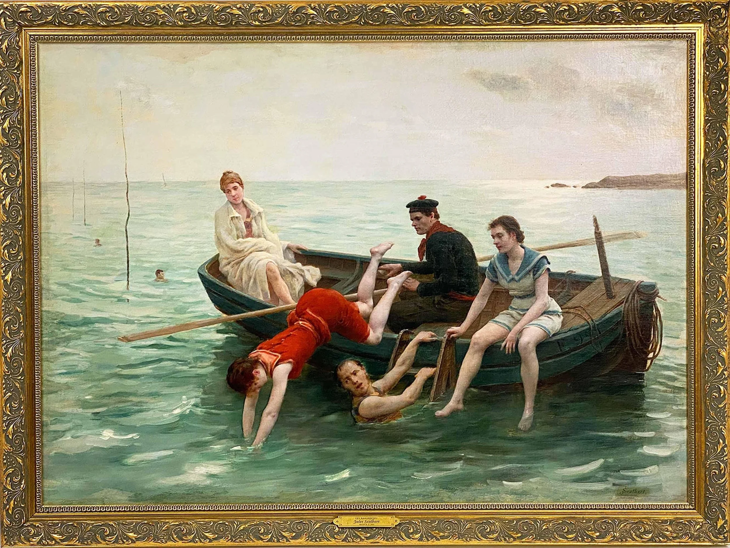Jules Scalbert (French, 1851-1928) / Les Baigneuses / Oil on Canvas, signed (l.r.) "J Scalbert" / 28 1/2" x 39 1/2" / Price Available Upon Request