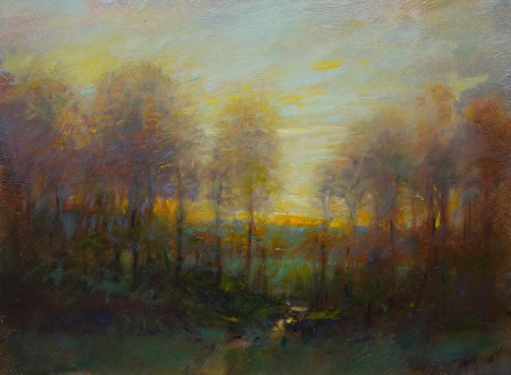 John MacDonald (American, b. 1957) / June Dusk / Oil on Panel / 12" x 16" / Price Available Upon Request