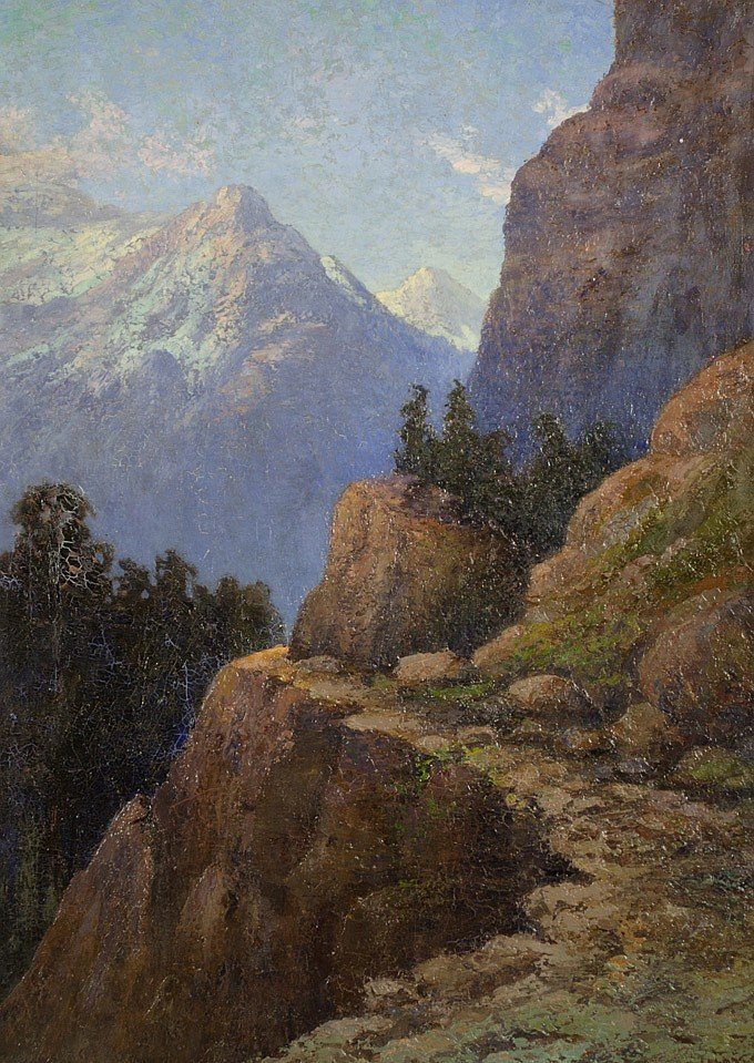 Julian Edward Itter (Canadian-American, 1876-1944) / Chelan Mountain Regian Landscape / Oil on canvas / 40" x 30" / SOLD