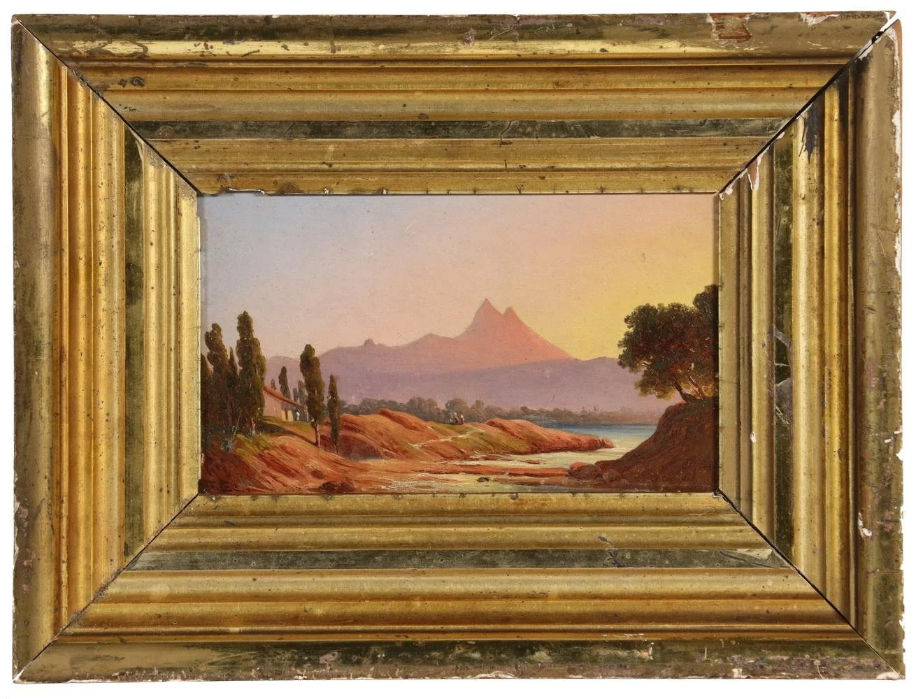 Frederic Edwin Church (American, 1826-1900) / Italian Landscape (c. 1867-1869) / Oil on Paper Laid to Board, initialed (l.l.) "F.E.C." / Approx. 4 1/2" x 7 3/4" / Price Available Upon Request 