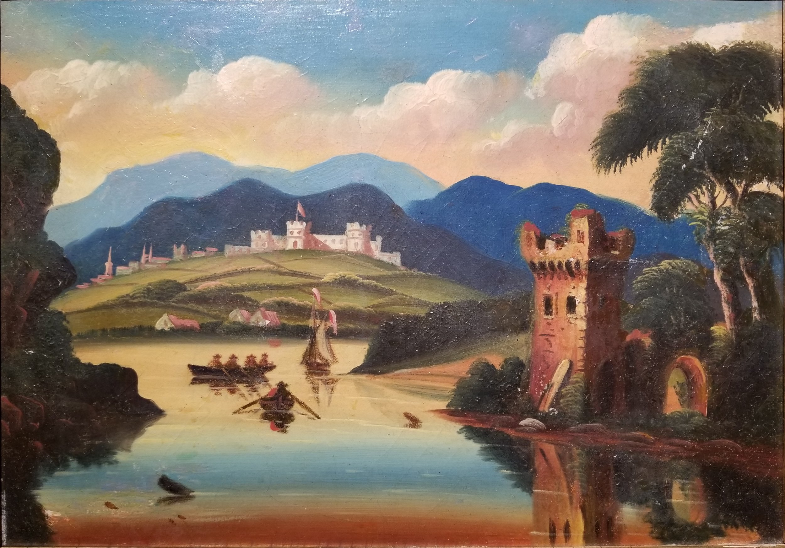 Thomas Chambers, River Landscape with Castle Ruins