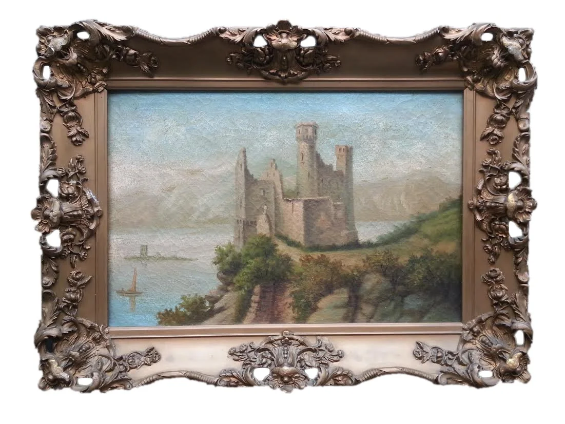 American School (19th century) / Castel Ruins / Oil on Canvas / 17" x 23" overall, framed / SOLD