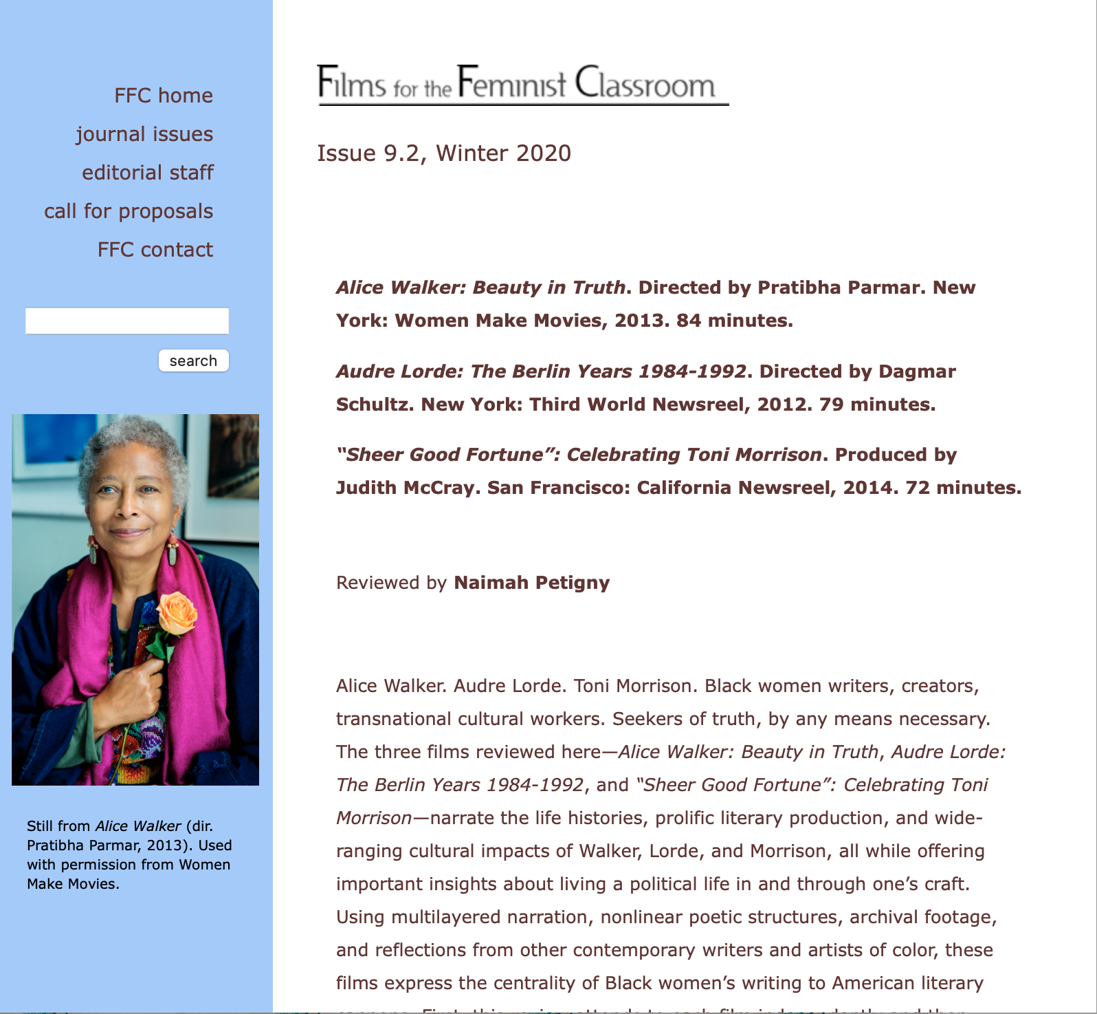 Black Feminist Legacies  Films for the Feminist Classroom