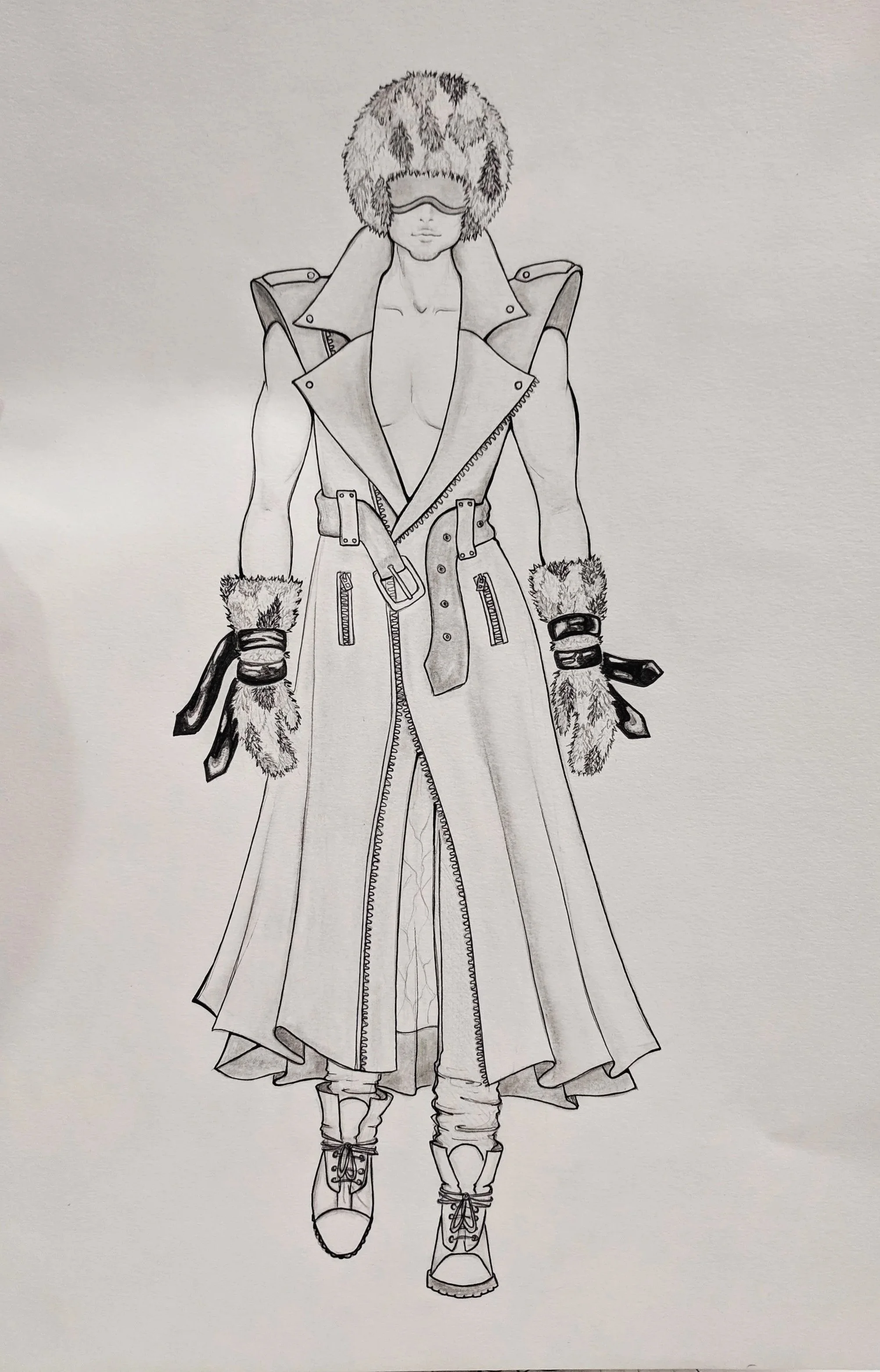 Design & Illustration work I did for a theme park project that never saw the light of day. Each outfit was meant to be made for any body to step into and feel like a model on the runway.
This is our vinyl and fur biker boy.
