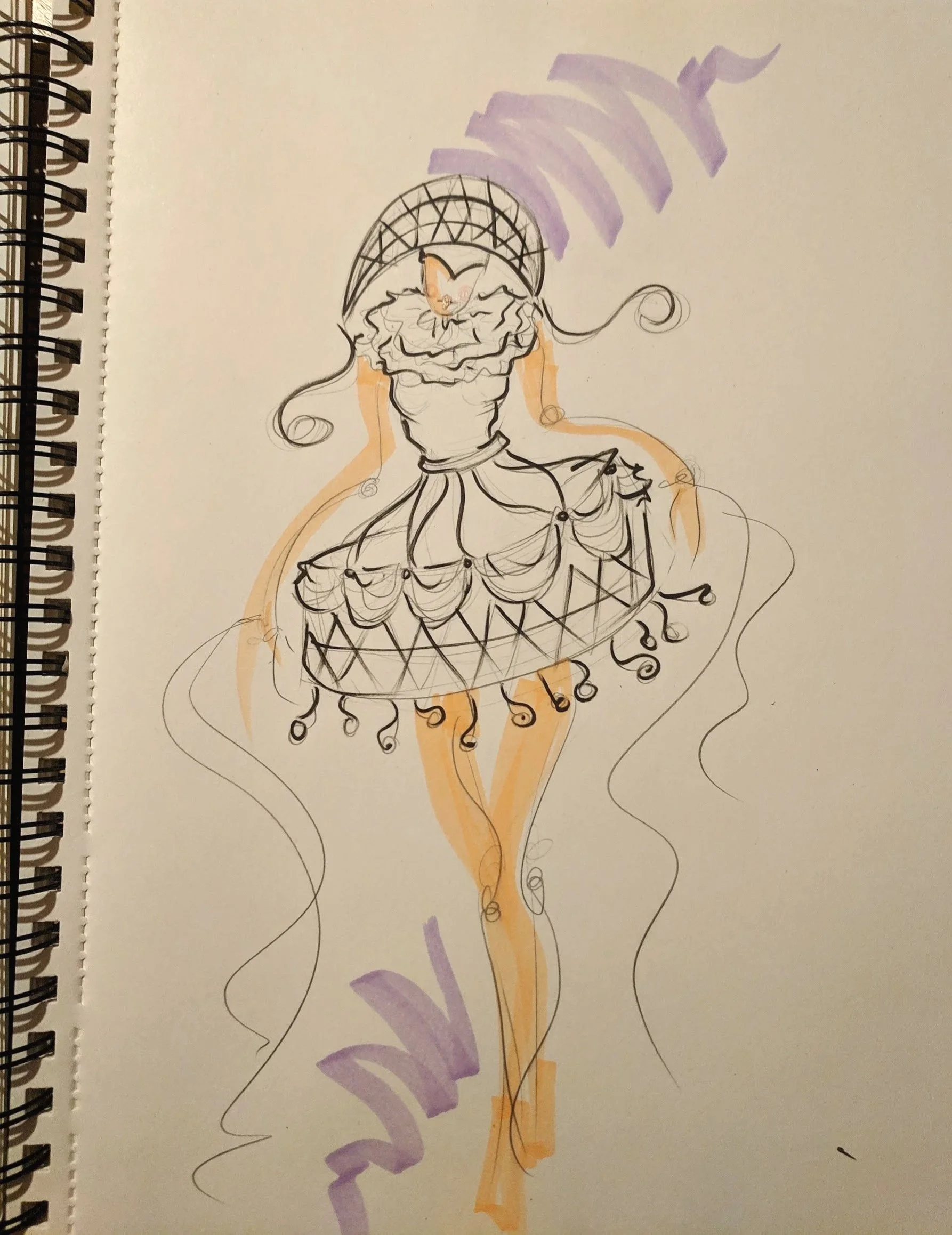 The original quick concept sketch for Circus Girl.