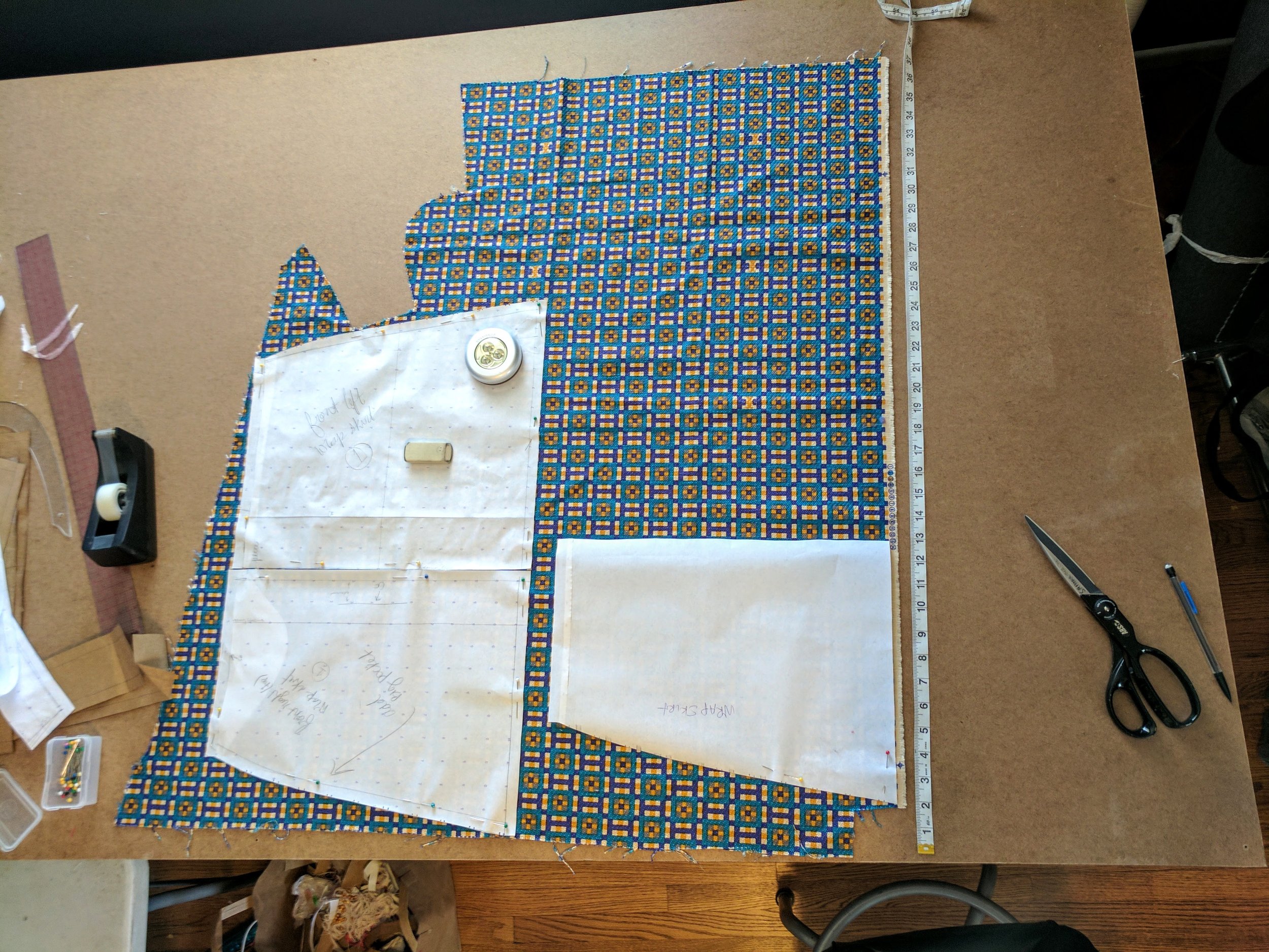 Full skirt made from a small, salvaged piece of fabric