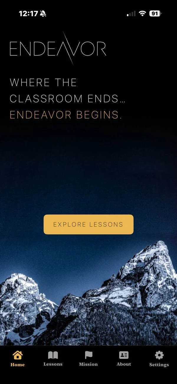 Endeavor Courses home screen: Where the classroom ends, Endeavor begins