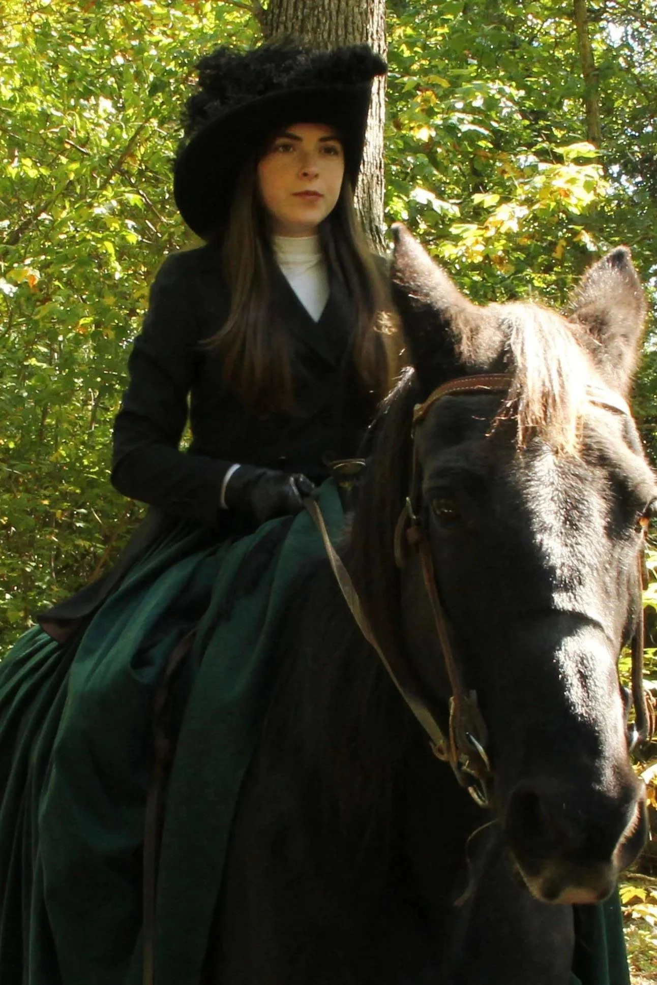 My daughter as Jordan Winthrop Kane. We borrowed costumes from Arlington House and rented a horse to take pictures. 