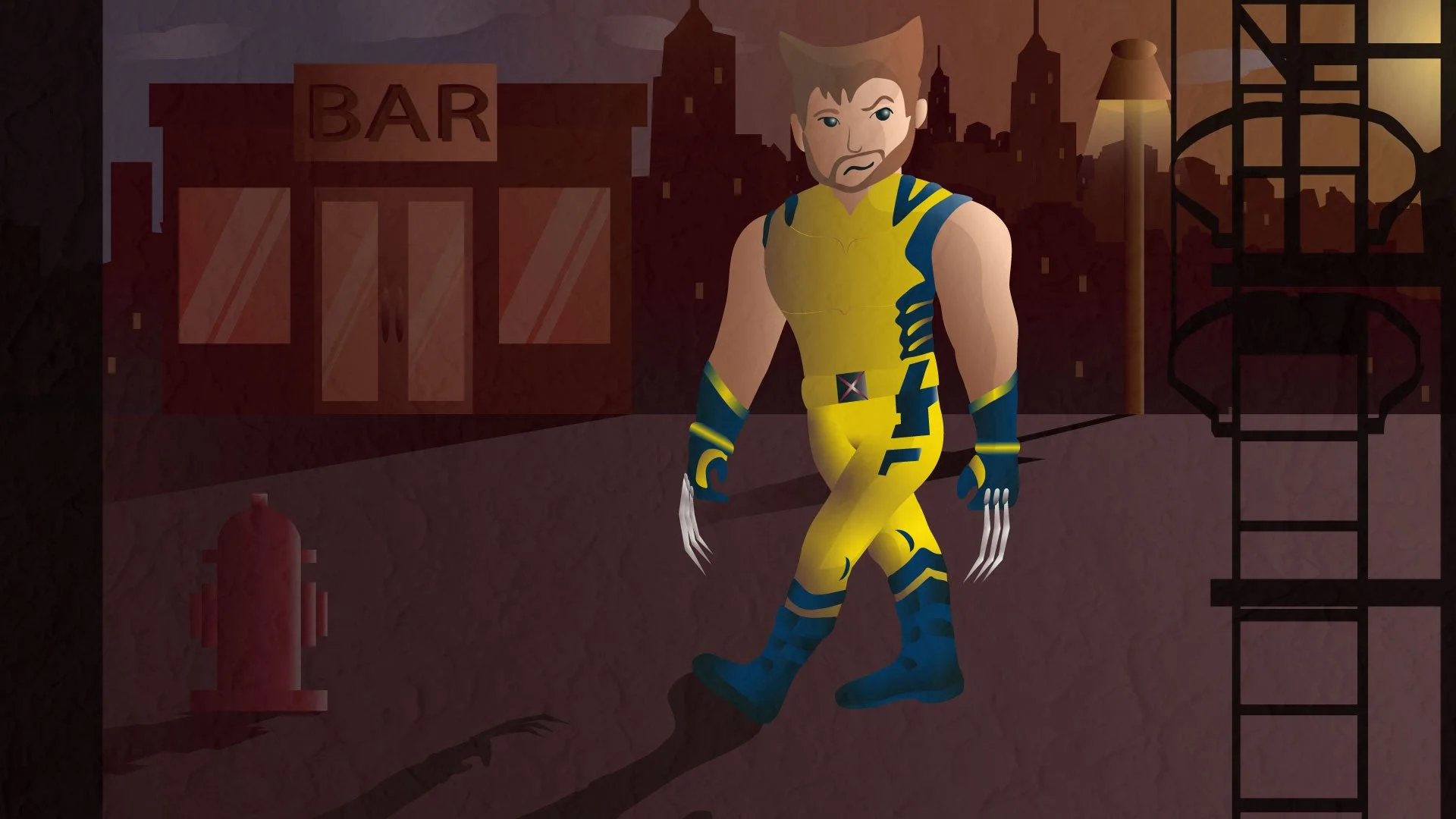 Wolverine Character Digital Art