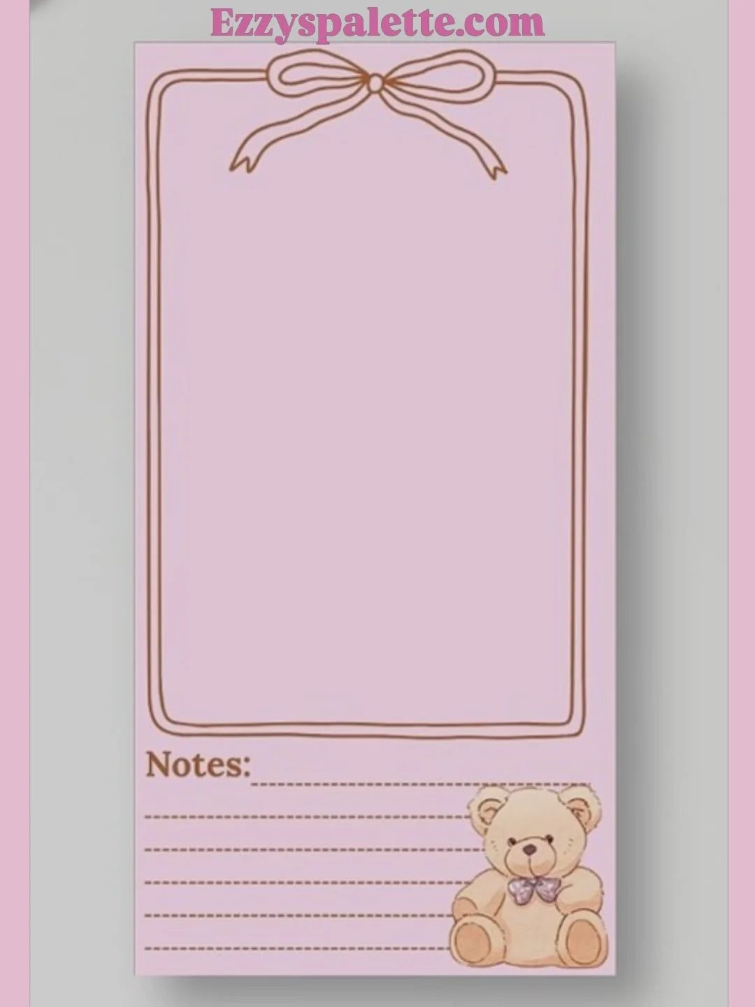 Each notepad page is designed to help you stay organized with dedicated sections for notes and a special space to write something lovely. 📝 

Features: &bull; Available in 3 sizes. &bull; 50 premium sheets, non-adhesive. &bull; Strong magnetic backi