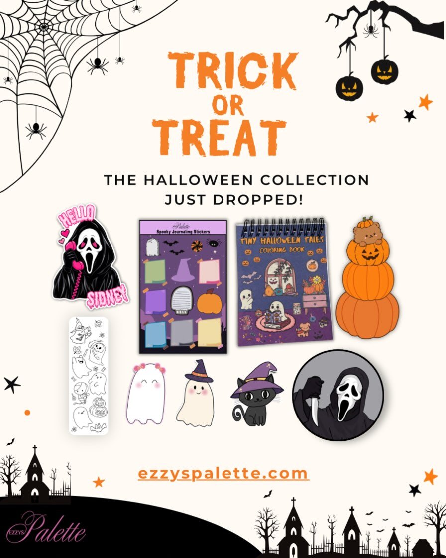 HELLO, HALLOWEEN&hellip; 🎃 
THE SPOOKY DROP IS HERE
Trick or treat yourself to some brand-new spooky goodies link in bio 

The collection is LIVE&hellip;
if you dare. 

#scream #halloween #bookish #coloring #sticker