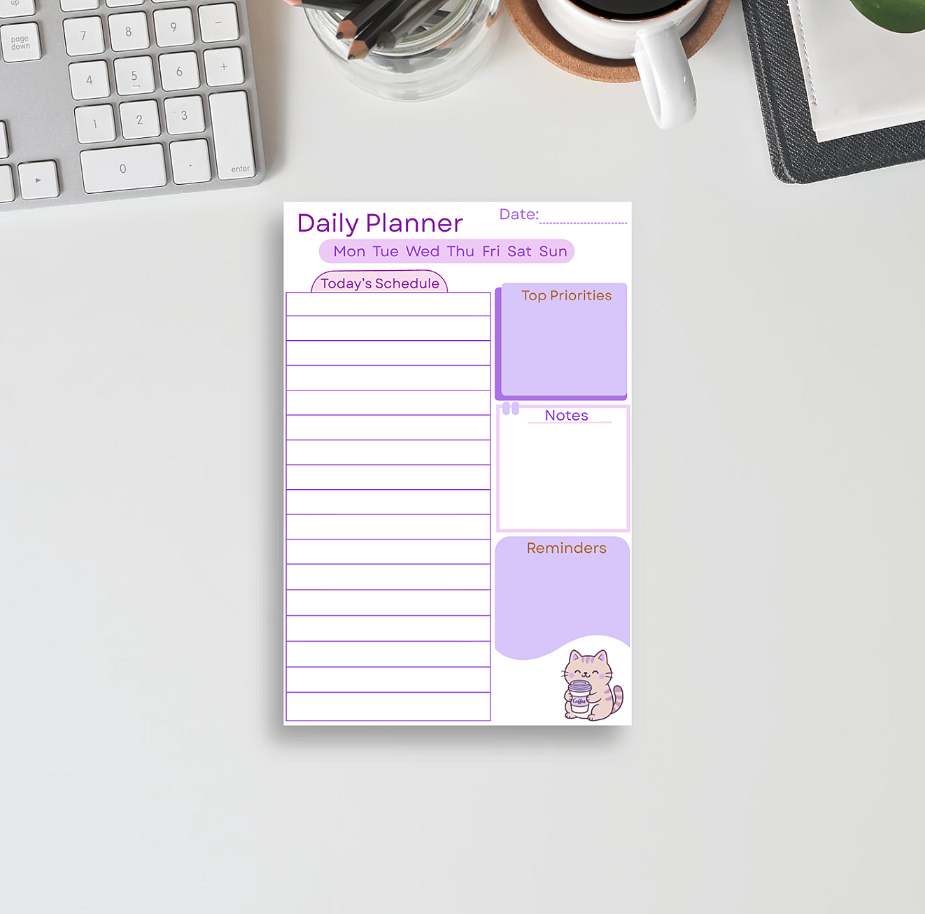 Purrfectly Daily Planner Notepad