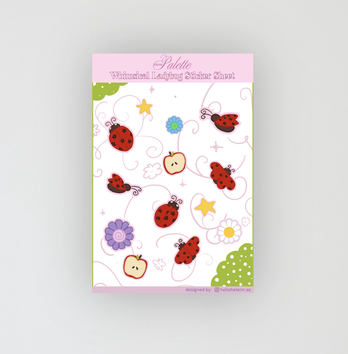 Whimsical Ladybug  Sticker Sheet