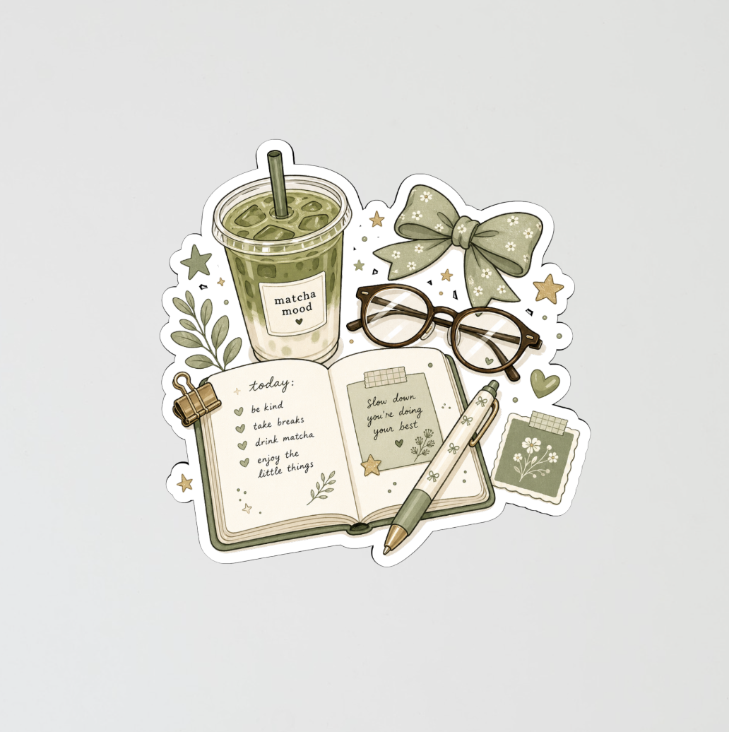 Matcha Mood Vinyl Sticker