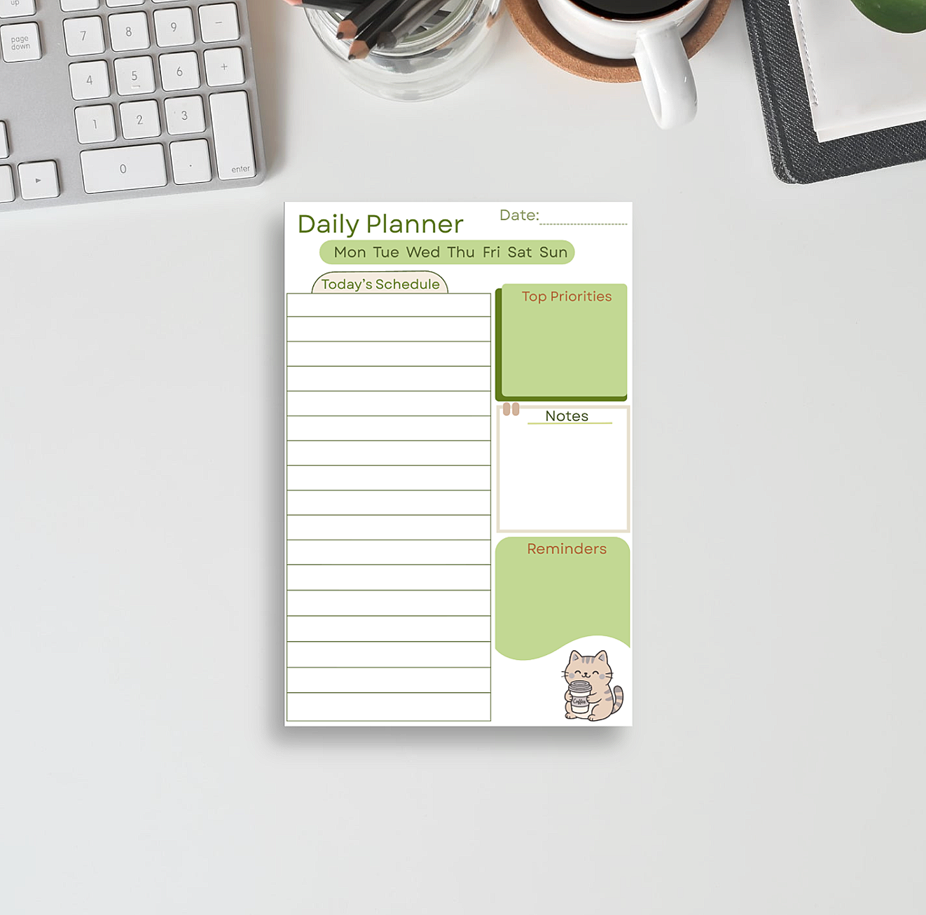 Purrfectly Daily Planner Notepad