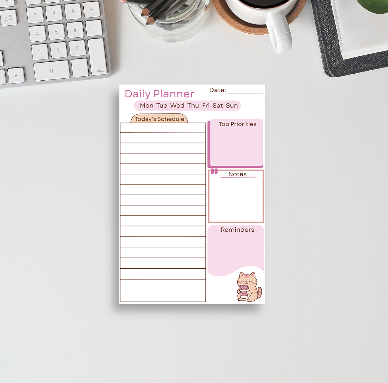 Purrfectly Daily Planner Notepad