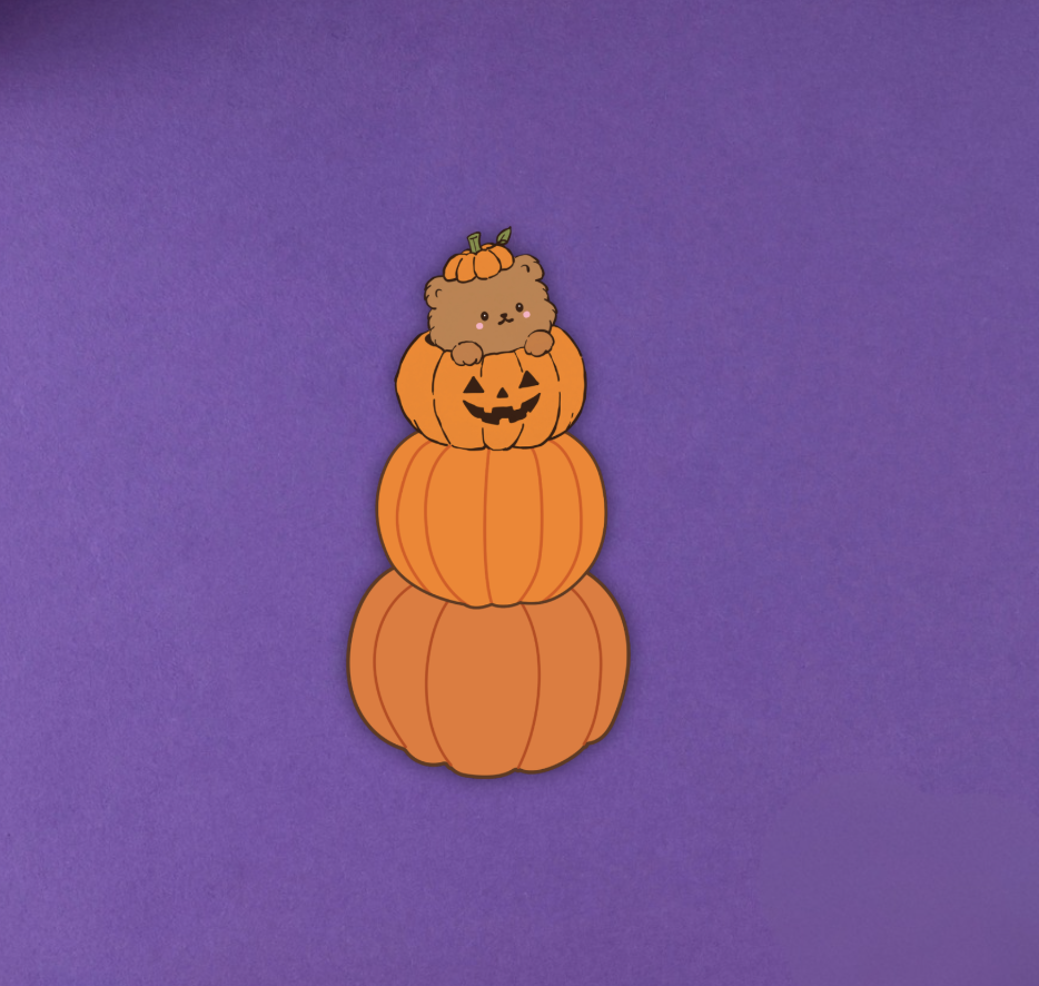 Pumpkin Bear Bookmark