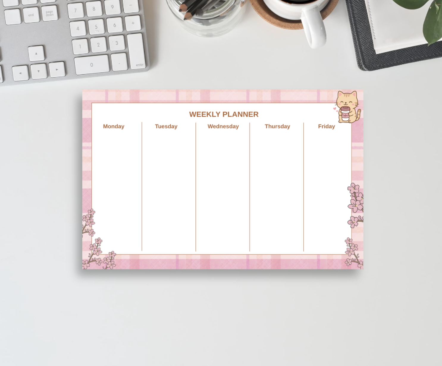 Kitty Weekly Planner Notepad