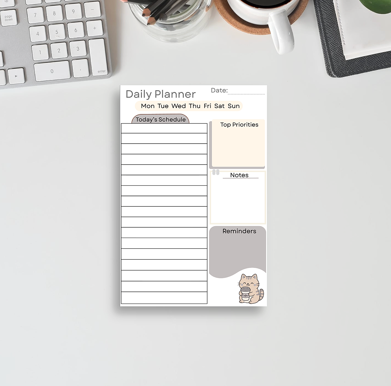 Purrfectly Daily Planner Notepad