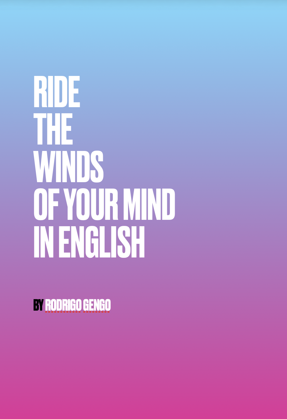 The Season's Experience cover with gradient background from blue to pink, titled "Ride the Winds of Your Mind in English" by Rodrigo Gengo.