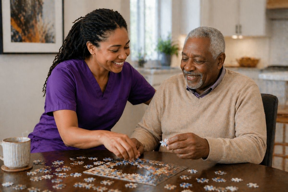 Home care giver displaying non-medical continuous care.