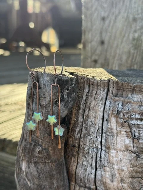 Luminous Star Charm Copper Earrings