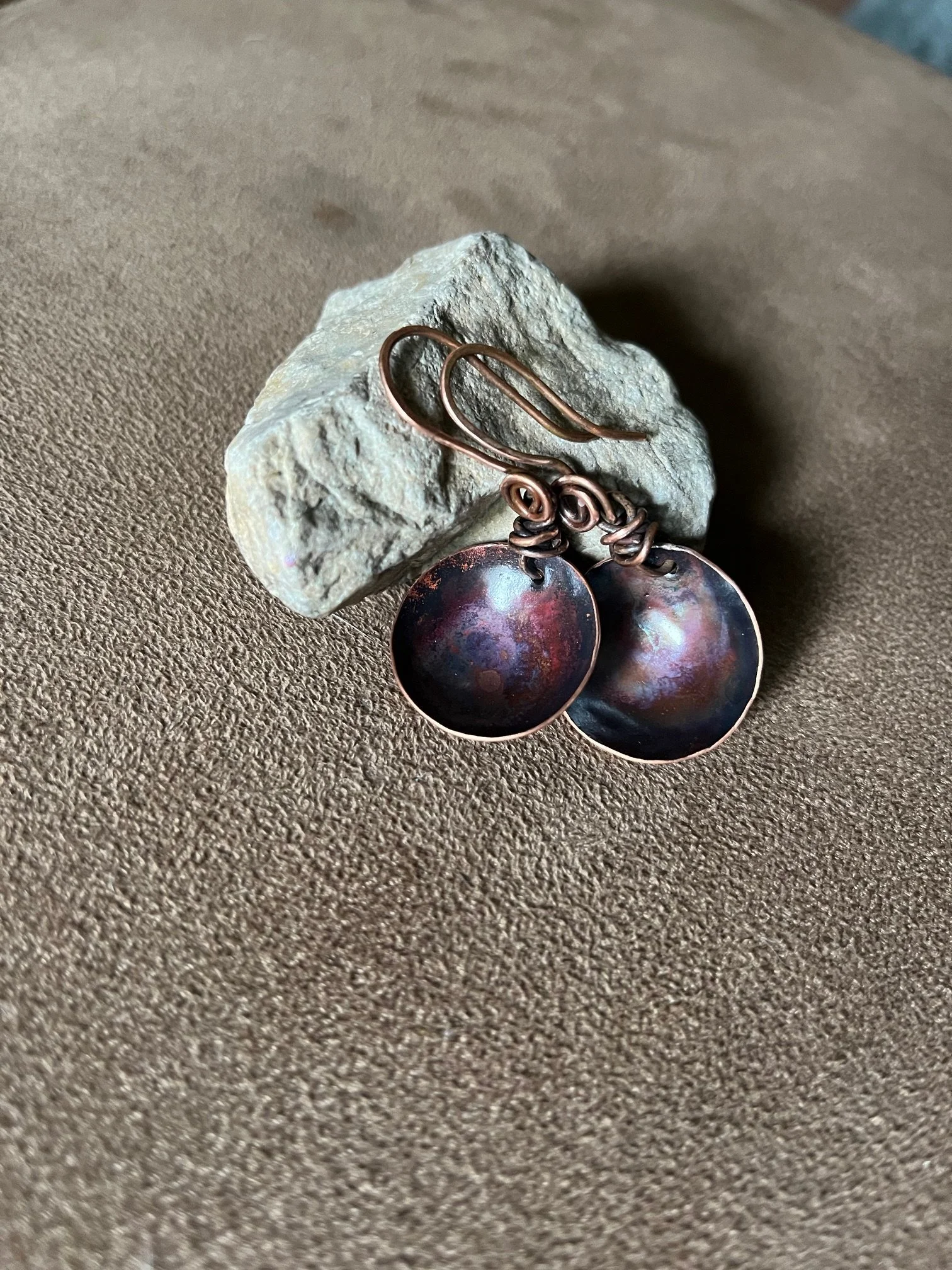 Artisan Copper Swirl Earrings