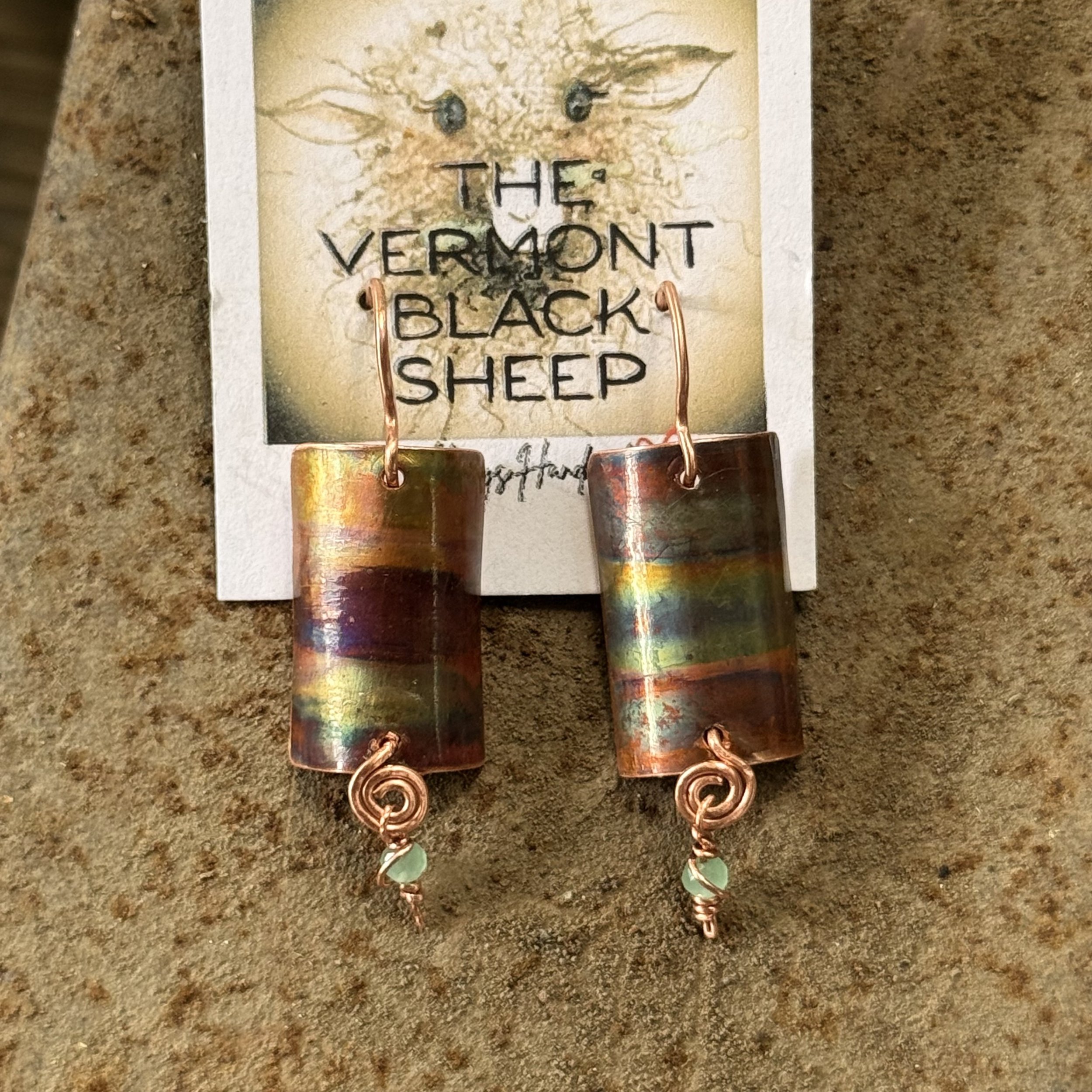 Handmade Multicolored Patina Earrings