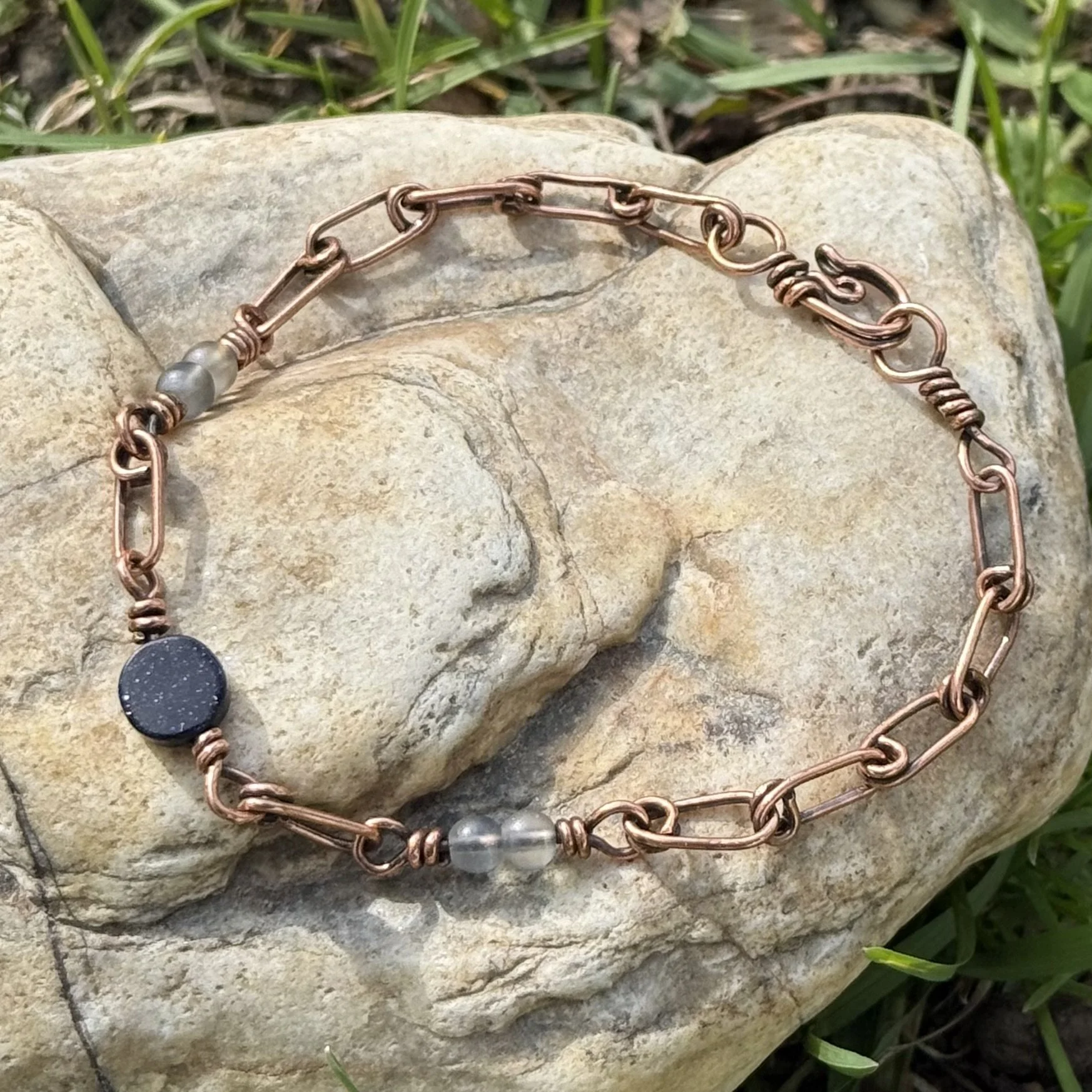 Handcrafted Copper Stone Bracelet