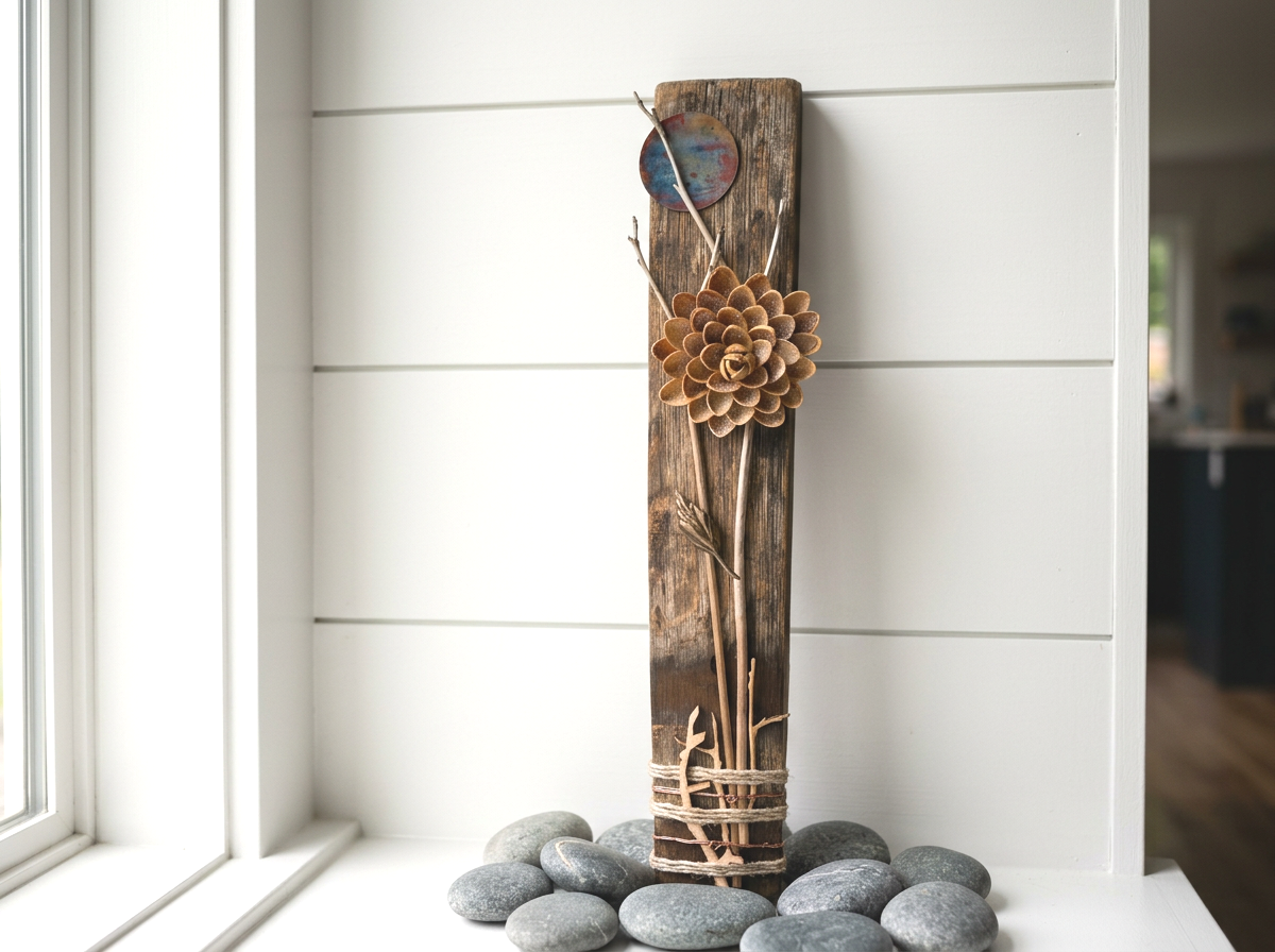 Rustic Whiskey Barrel Stave Art