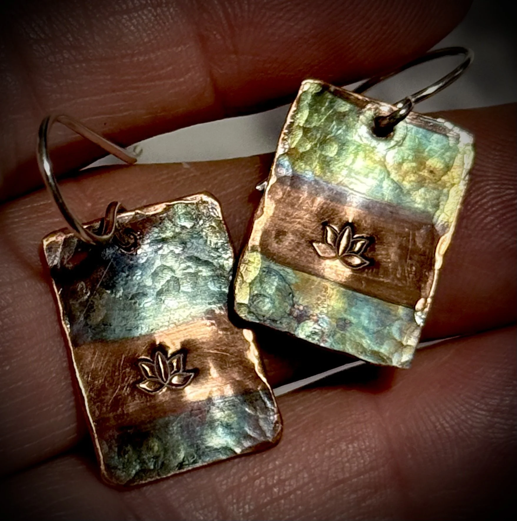 Lotus Torch Painted Earrings