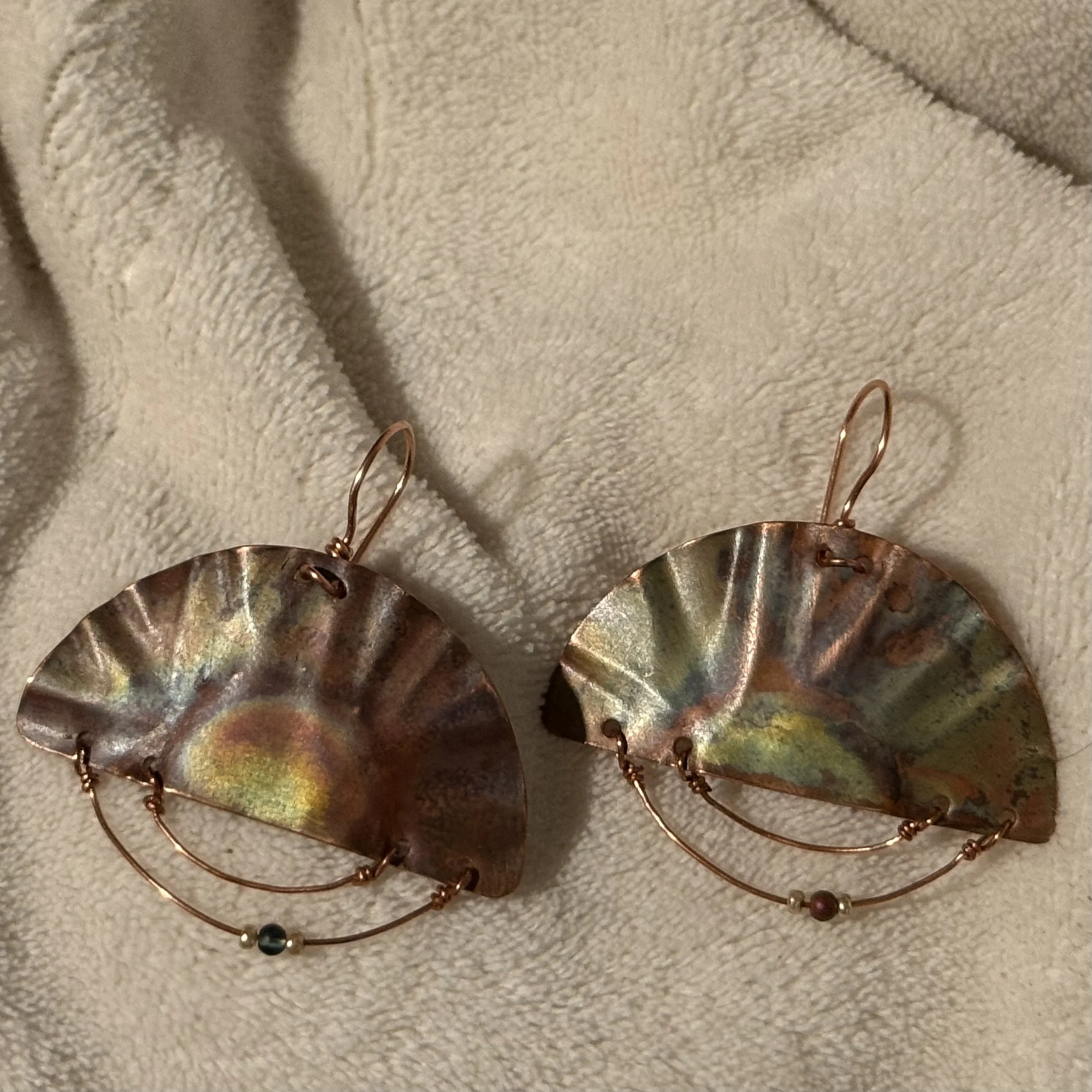 Torch-Painted Artisan Fan Earrings