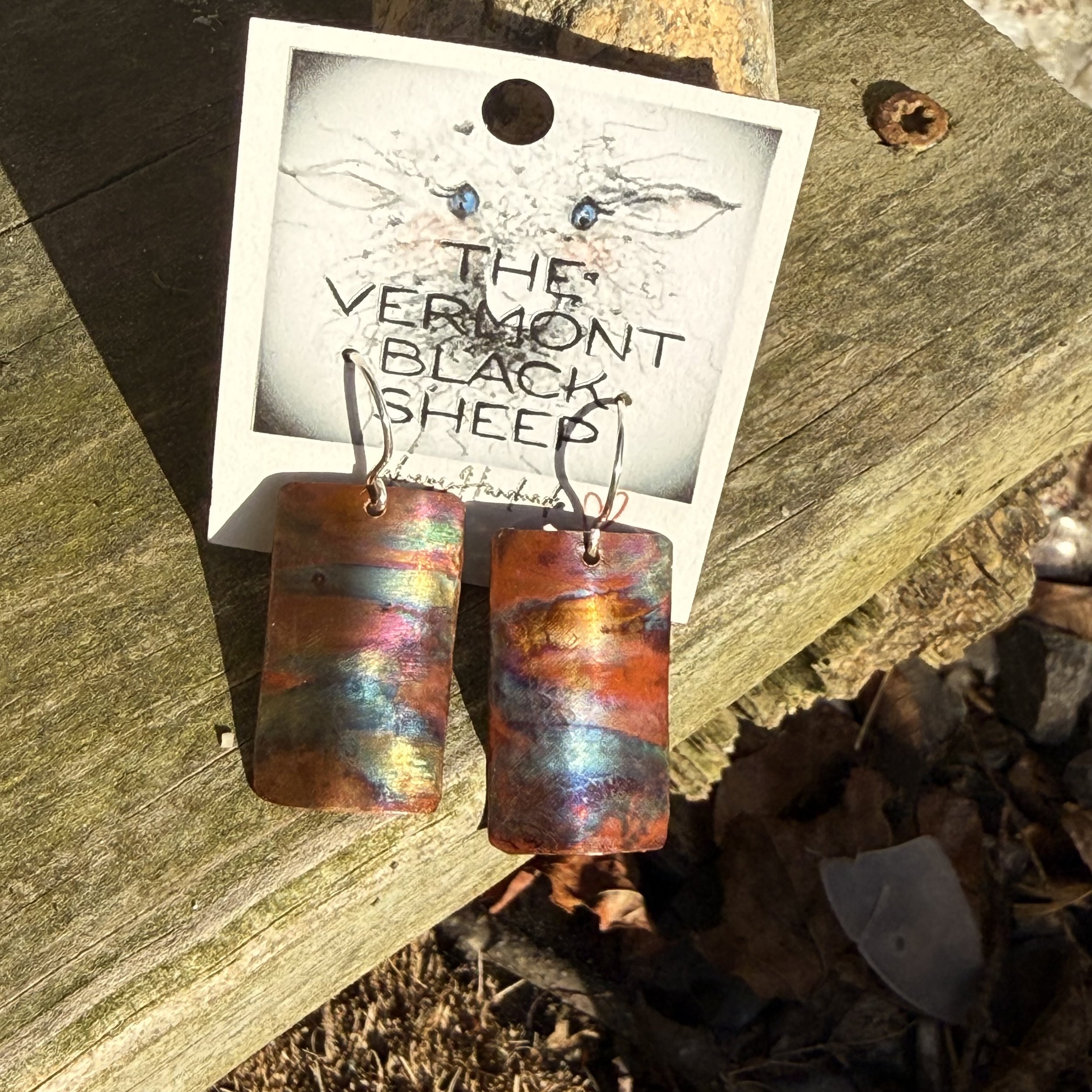 Torch-Painted Artisan Earrings with Sterling Silver Earwires
