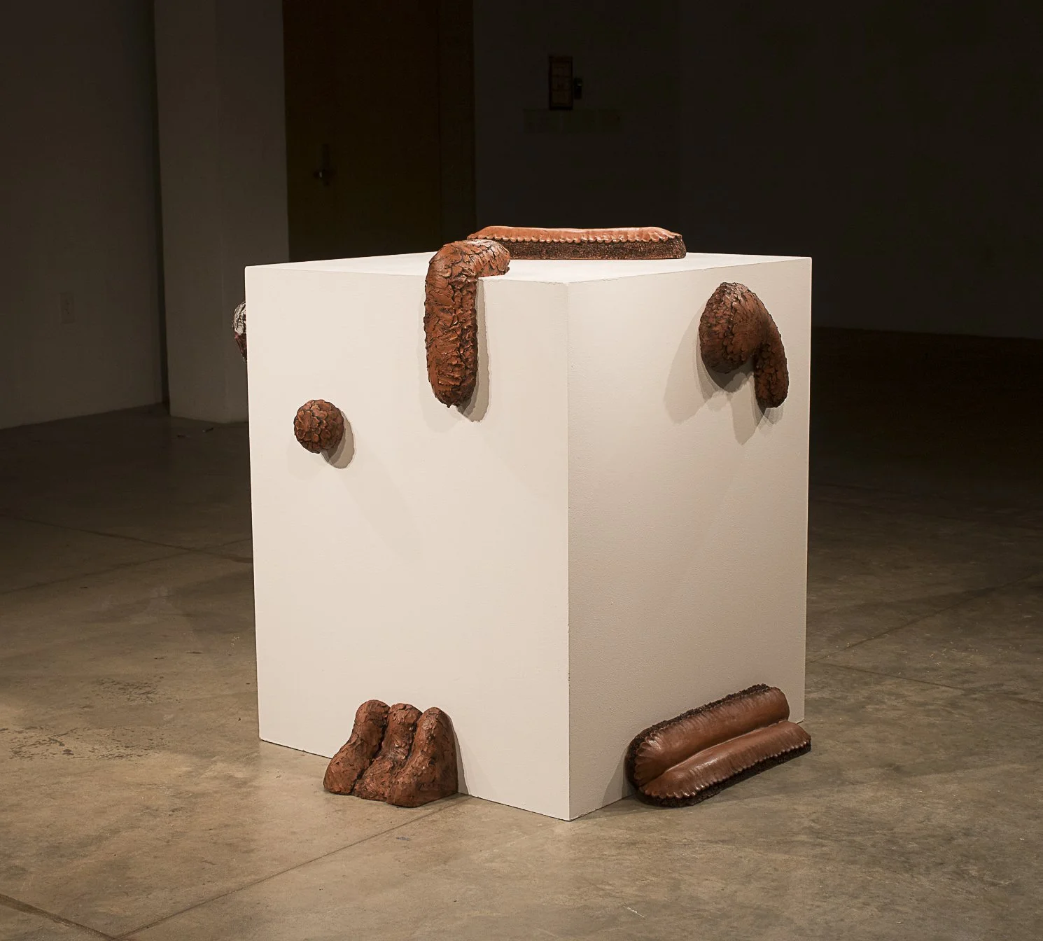 Outbreak, earthenware, black underglaze, clear glaze, (3 x 3 x 3 ft), 2025.